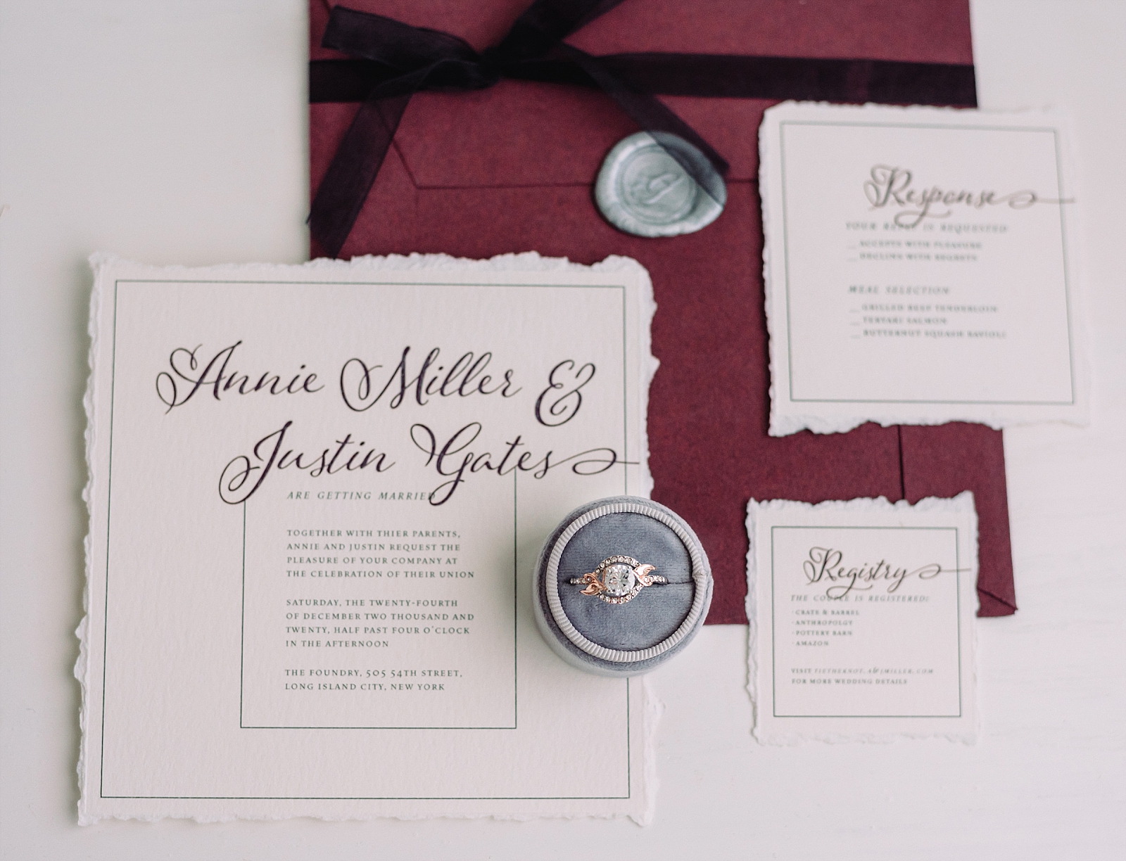 wedding ring boxes invitation suite