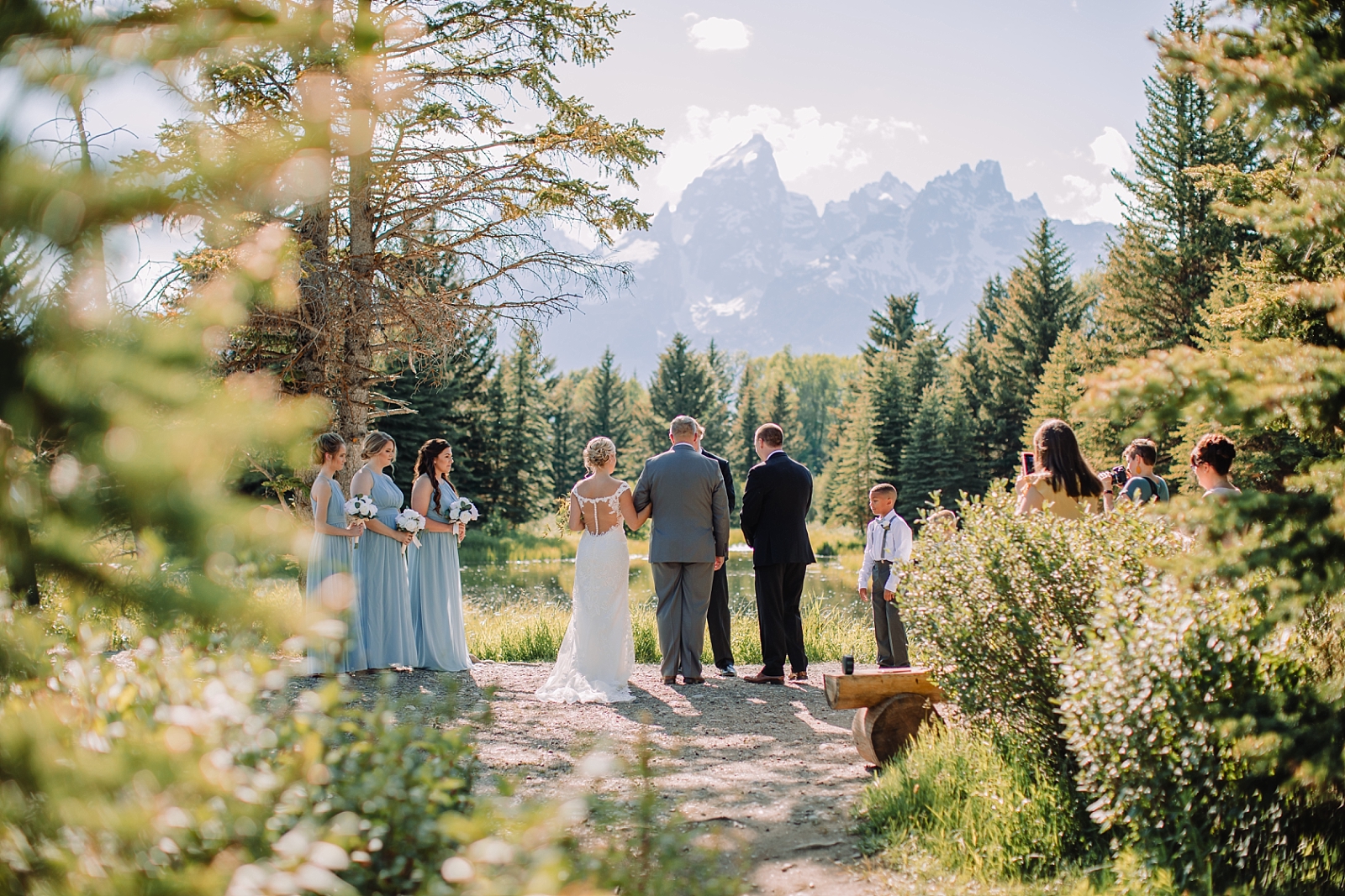 couple eloping with close family and friends in Jackson Hole