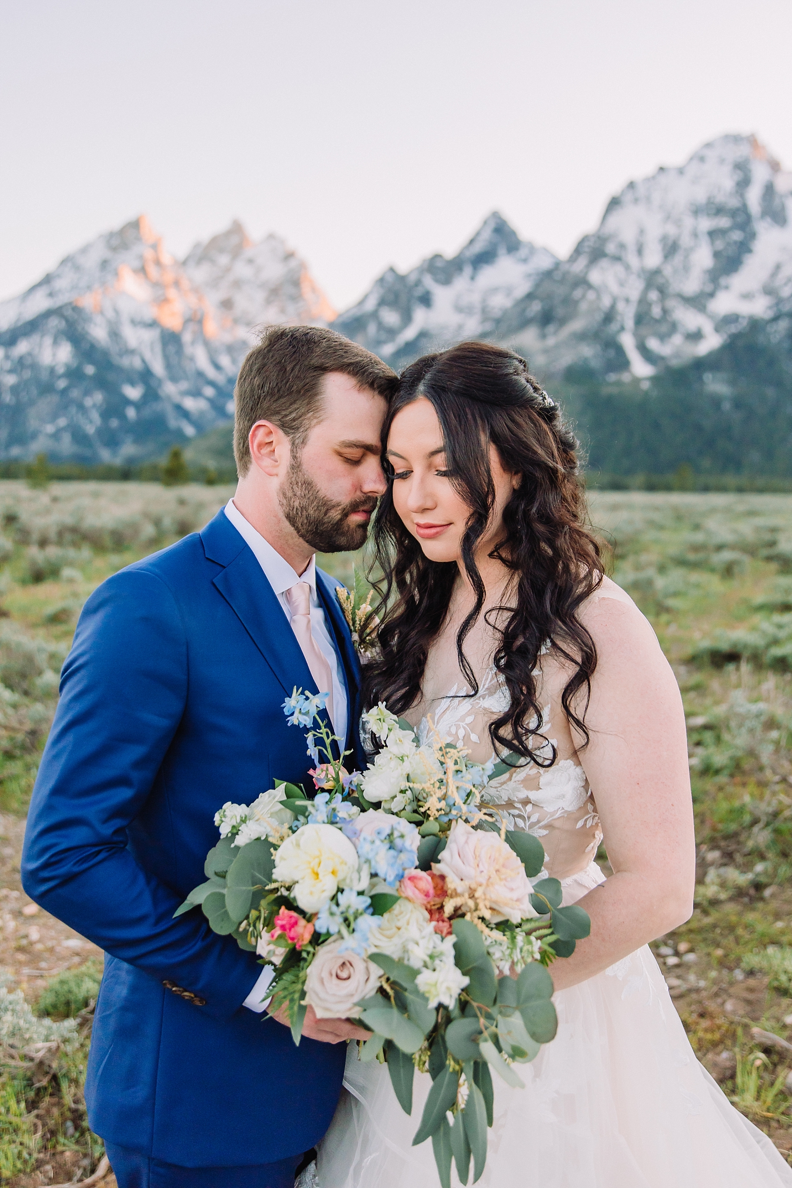 Jackson Hole Spring Wedding Cathedral View