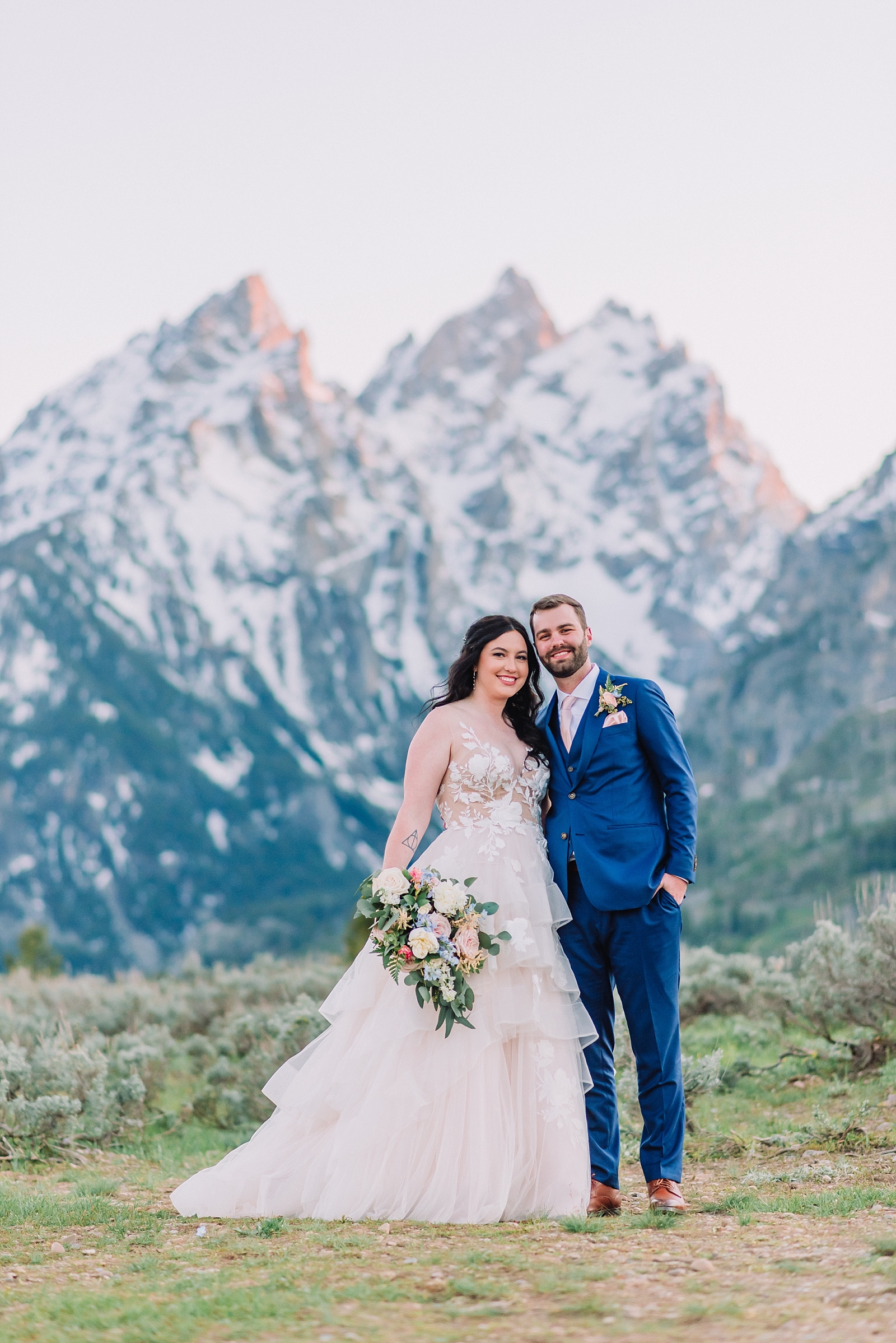 Jackson Hole Spring Wedding Cathedral View