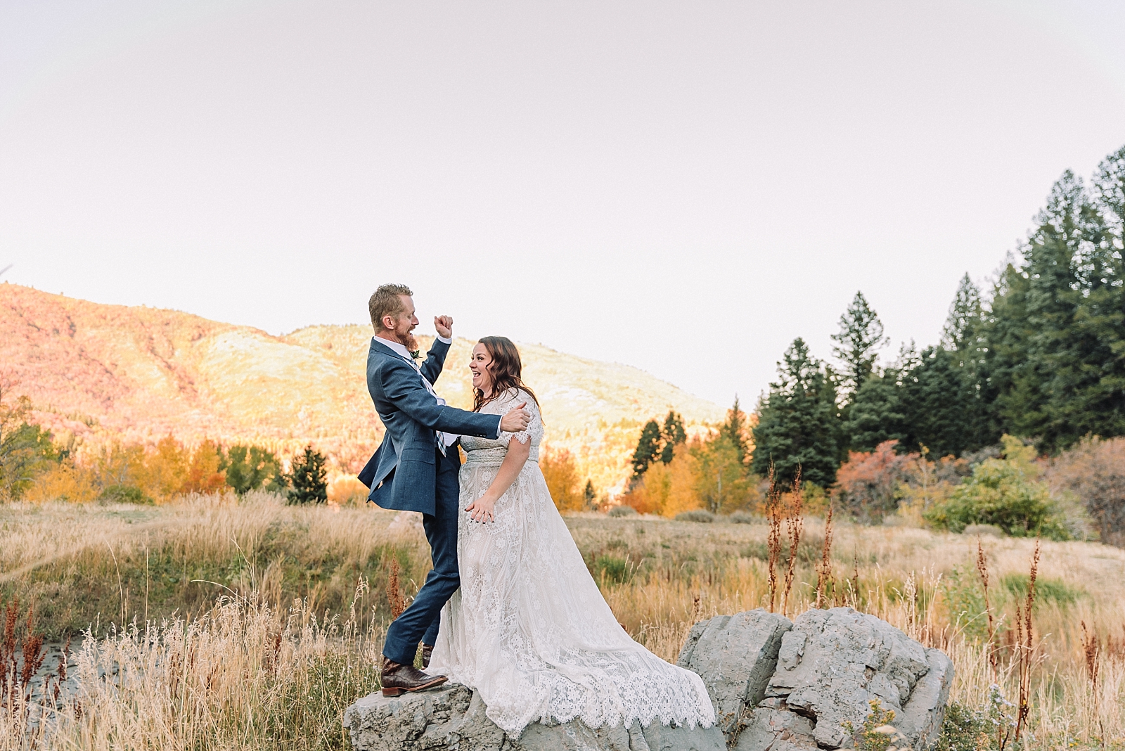 utah wedding photographer, fall elopement in national forest, ogden mountains