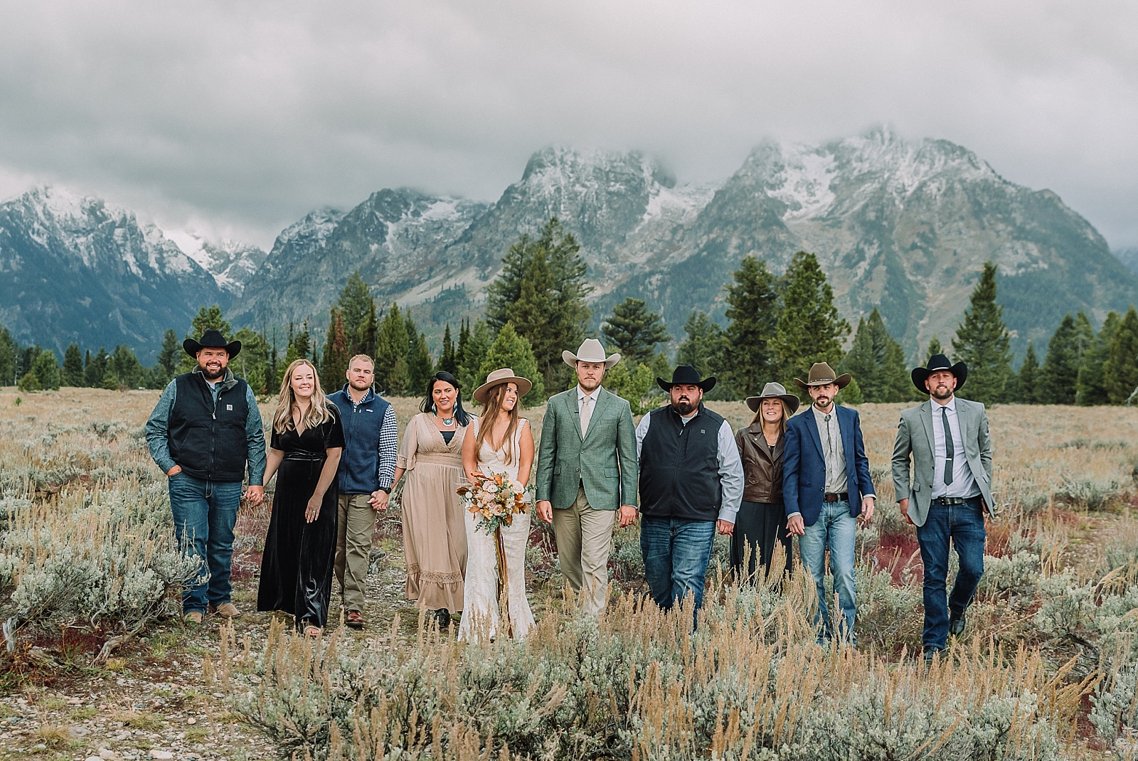 mountain view wedding ceremony, fall grand teton elopement, mountain view turnout ceremony, jackson hole wedding photographer