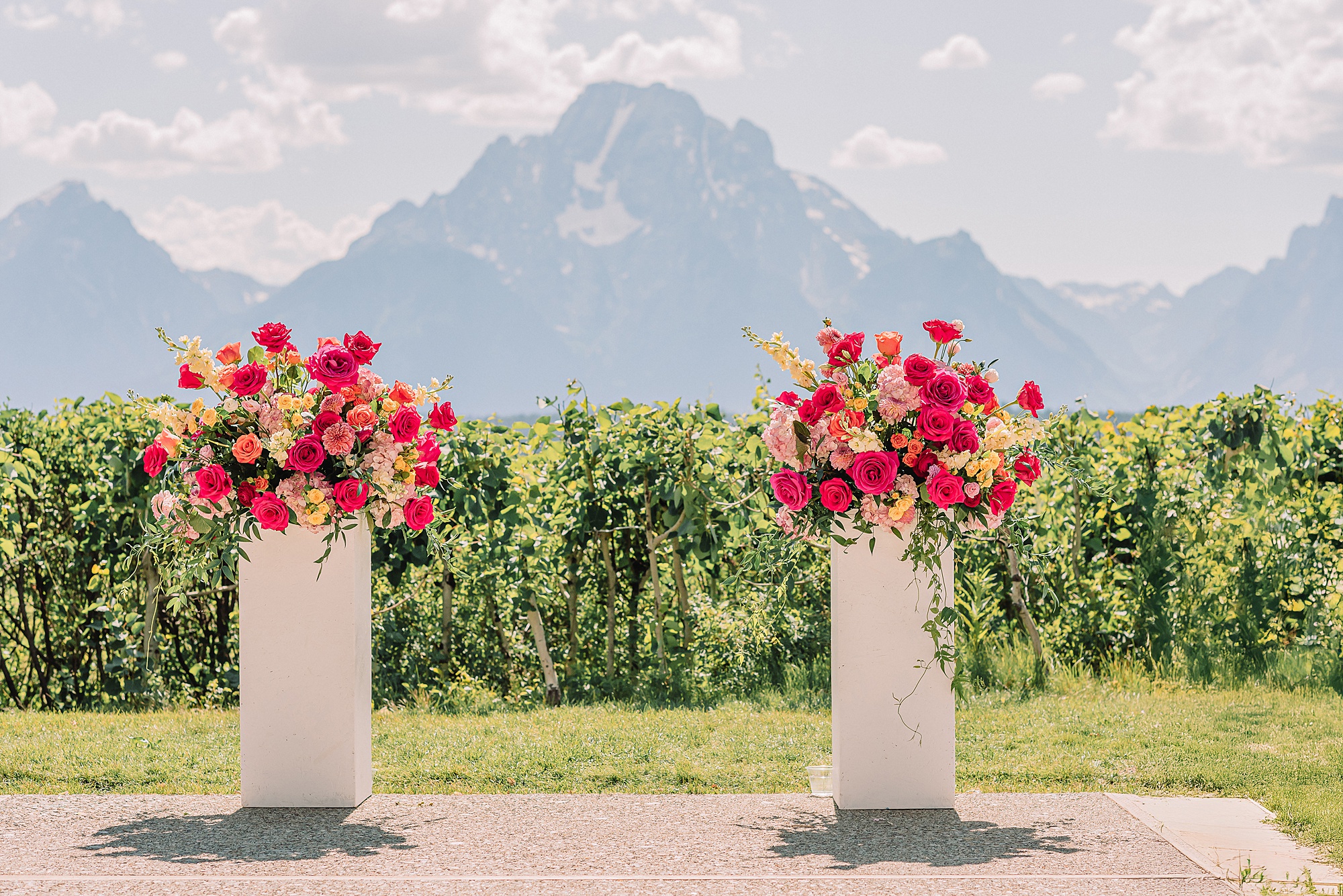 Jackson Lake Lodge wedding with Mount Moran view July wedding at Jackson Lake Lodge Wyoming Wyoming destination wedding in the Tetons outdoor wedding ceremony in Grand Teton National Park