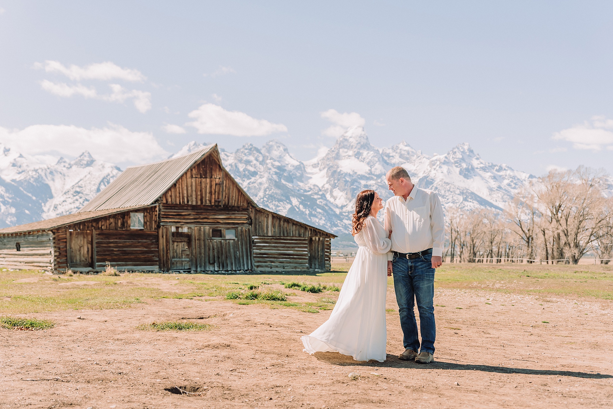 Mormon Row barn wedding photos in spring mid day elopement photos Mormon Row South Mormon Row barn wedding photos in spring