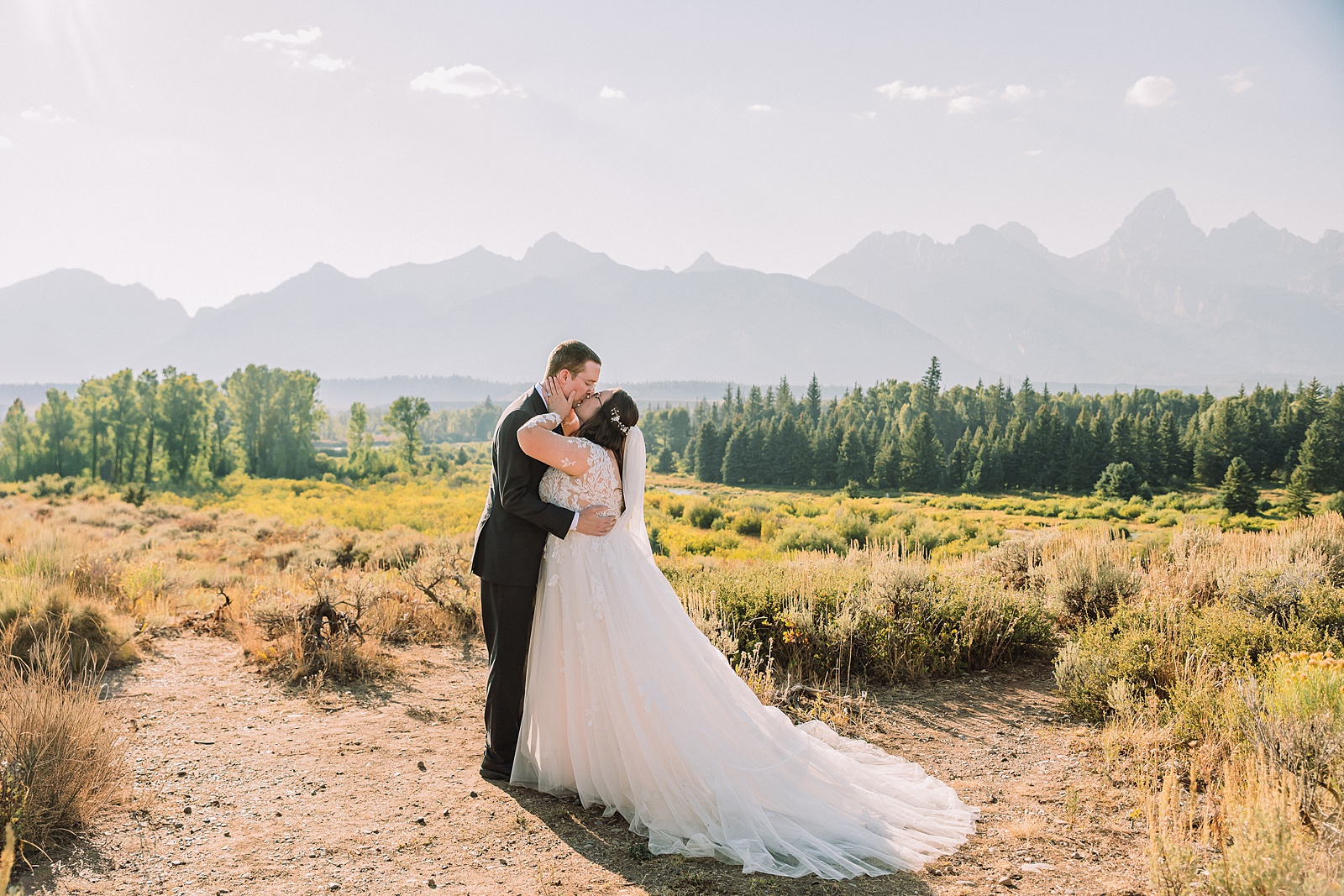 Grand Teton National Park intimate wedding ceremony Blacktail Ponds Overlook elopement photography vegan wedding cupcakes Wyoming baker dispersed ceremony permit Grand Teton wedding