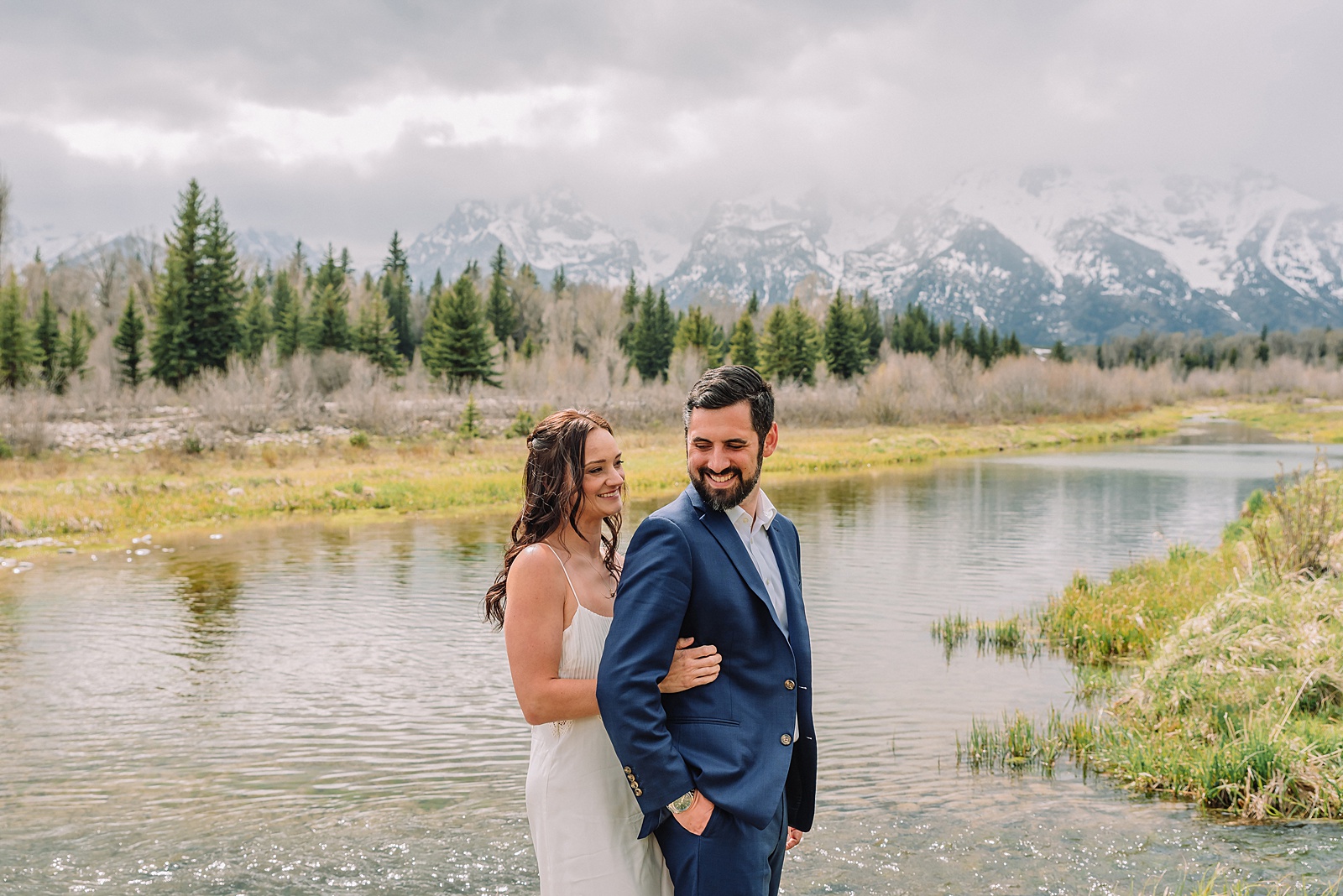 grand teton vow renewal at schwabacher landing spring mountain vow renewal photography jackson hole vow renewal photographer schwabacher landing spring vow renewal ceremony Jackson Hole elopement photographer