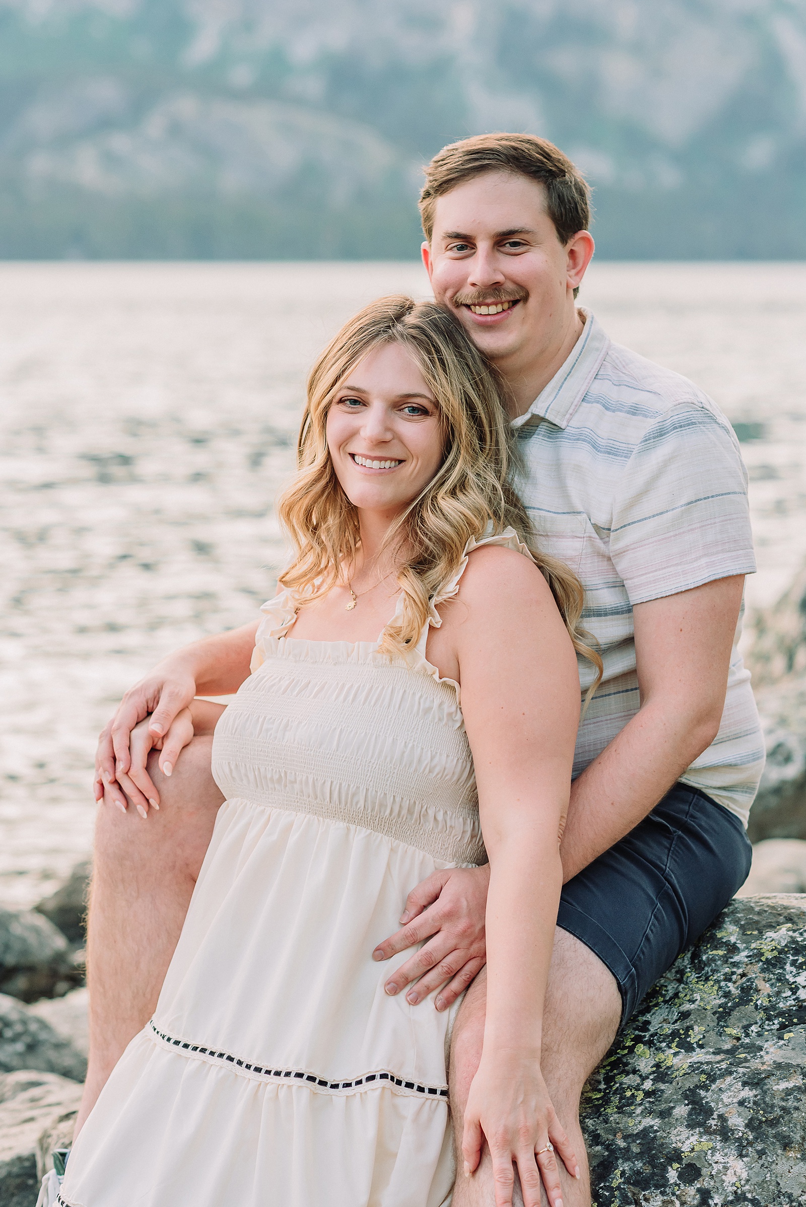 Jackson Hole Engagement Photographer grand teton national park proposal photography lakeside engagement portraits Jackson Hole surprise proposal photographer Grand Tetons Jenny Lake couple photos summer romantic Jackson Hole engagement session