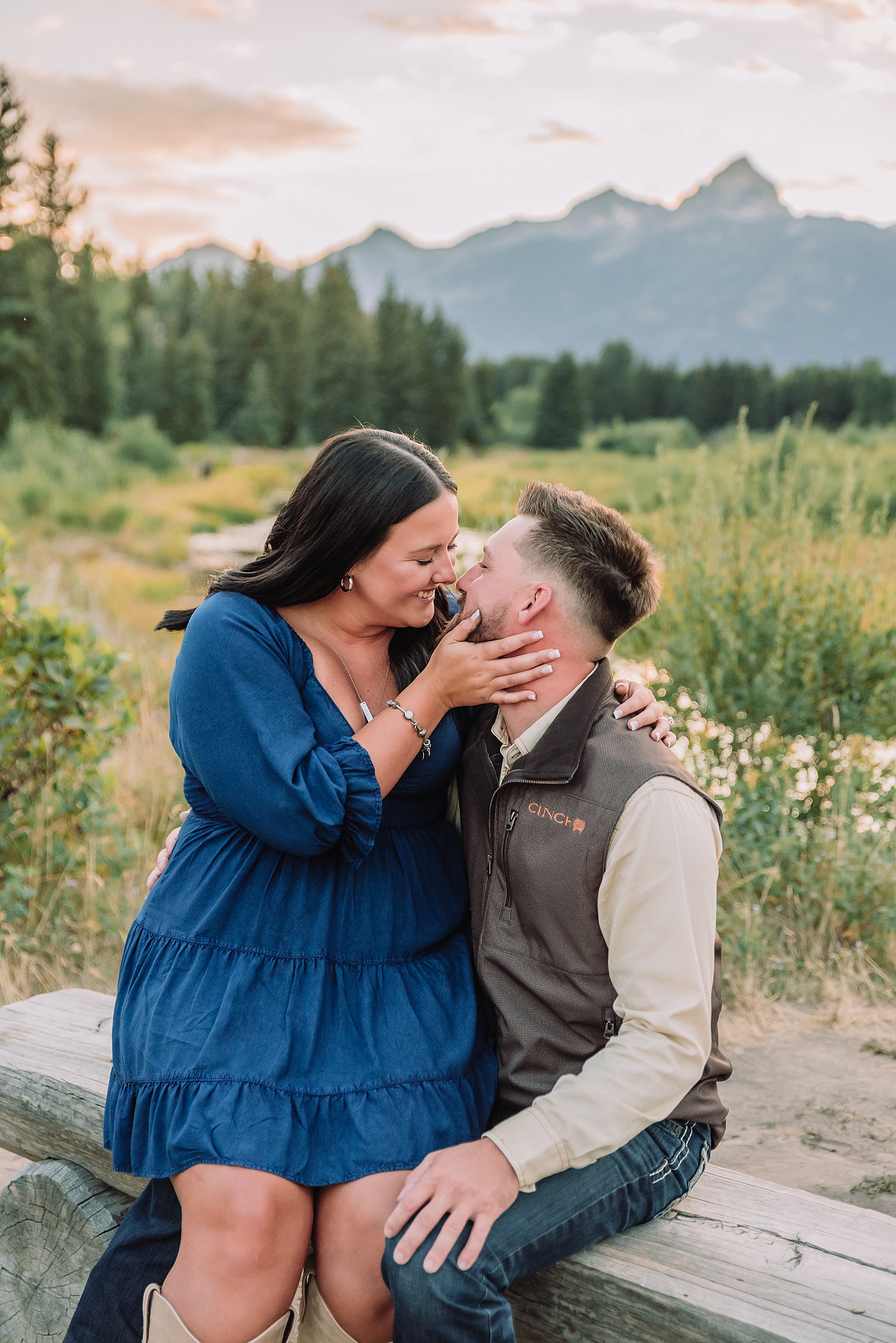 Jackson Hole surprise proposal at Schwabacher Landing Grand Teton surprise proposal photographer Jackson Hole engagement photos along Snake River surprise proposal reaction photography Wyoming