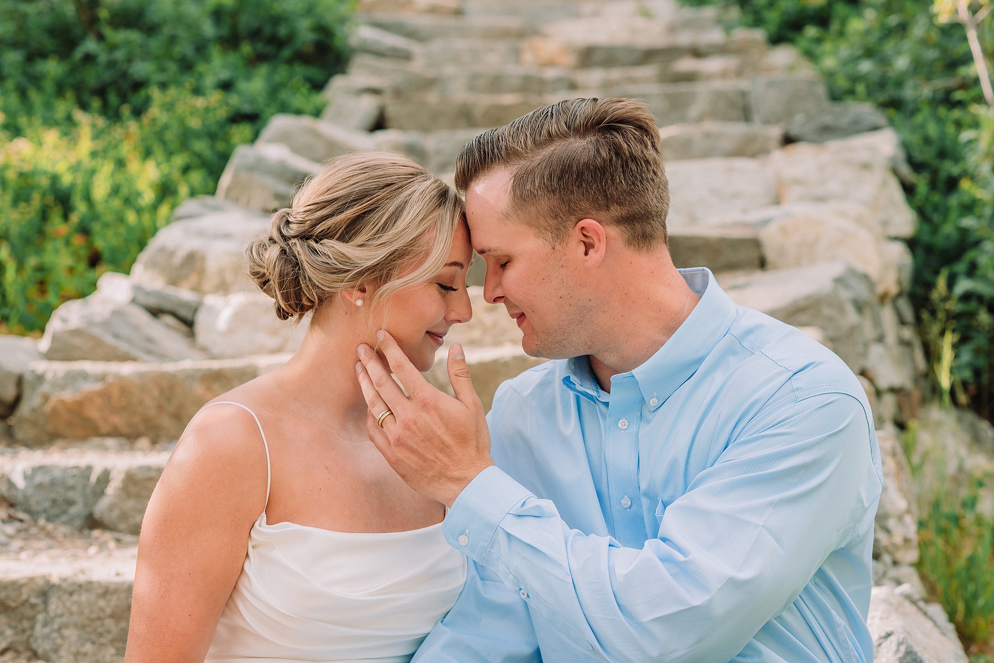 Jenny Lake elopement photos with family Jenny Lake stone staircase wedding photos Grand Teton National Park intimate wedding photography Jackson Hole elopement photographer for families Tetons Elopement Photographer