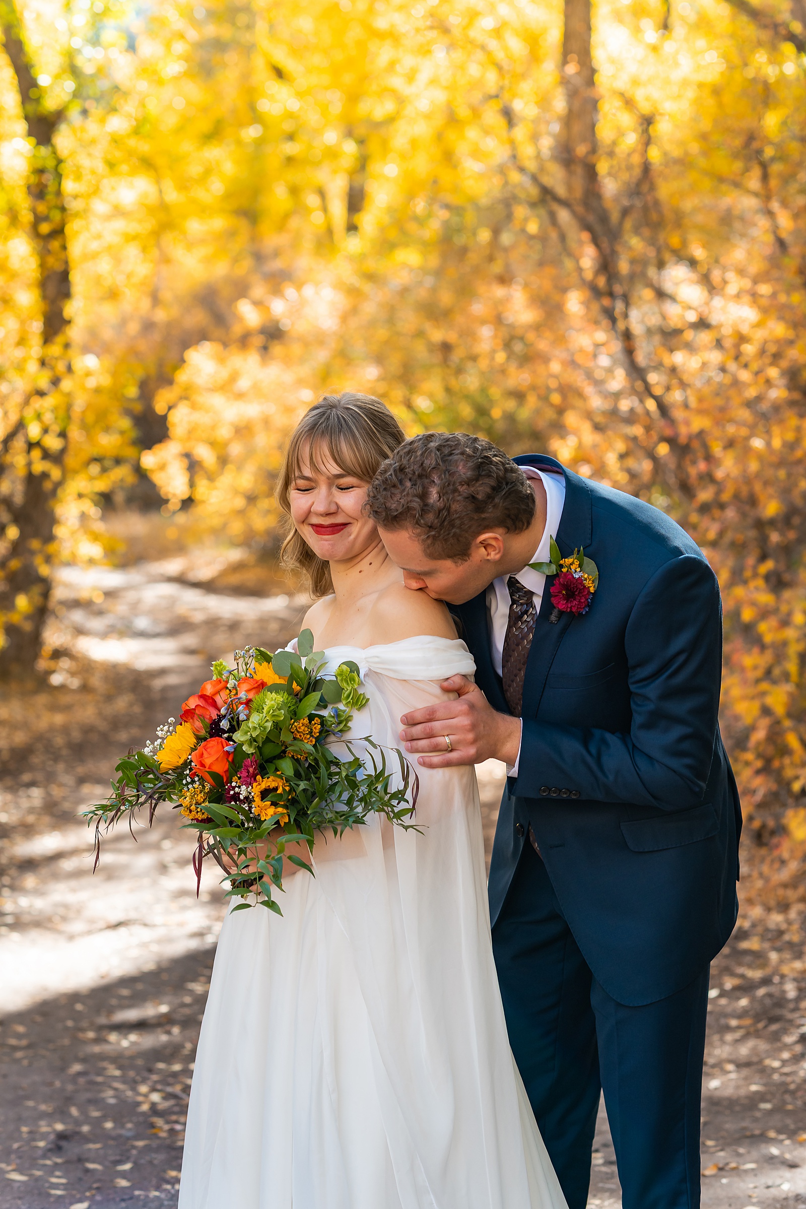 vintage wedding dress fall photography Utah autumn wedding couple portraits Utah fall foliage wedding couple portraits Southern Utah Wedding Photographer Fall Wedding Photography Utah Salt Lake Wedding Photographer