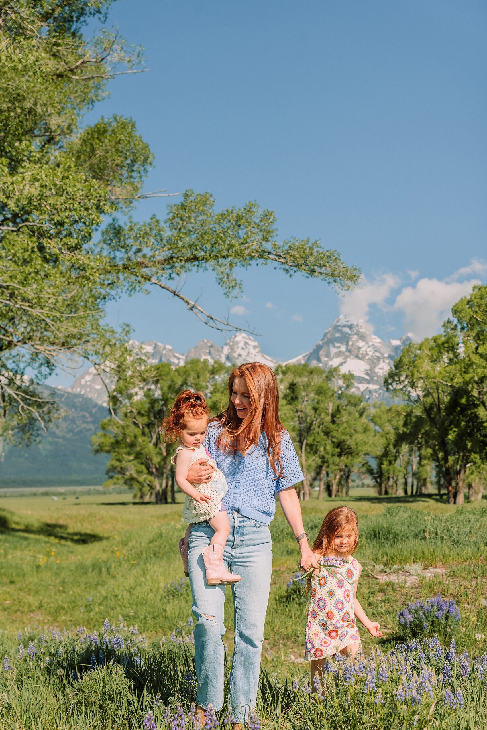 Grand Teton family photographer Mormon Row Mormon Row lupine family session Jackson Hole family photographer summer best time for family photos Grand Tetons Grand Tetons mountain backdrop family photos
