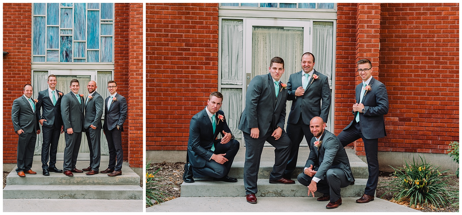 bridal party portraits groomsmen and groom