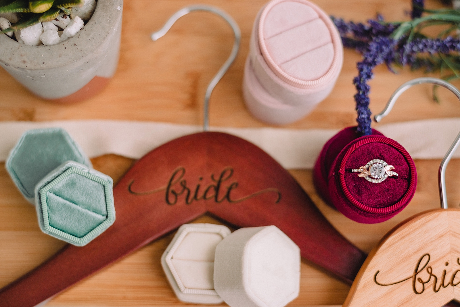 wedding details ring box personalized bride hanger