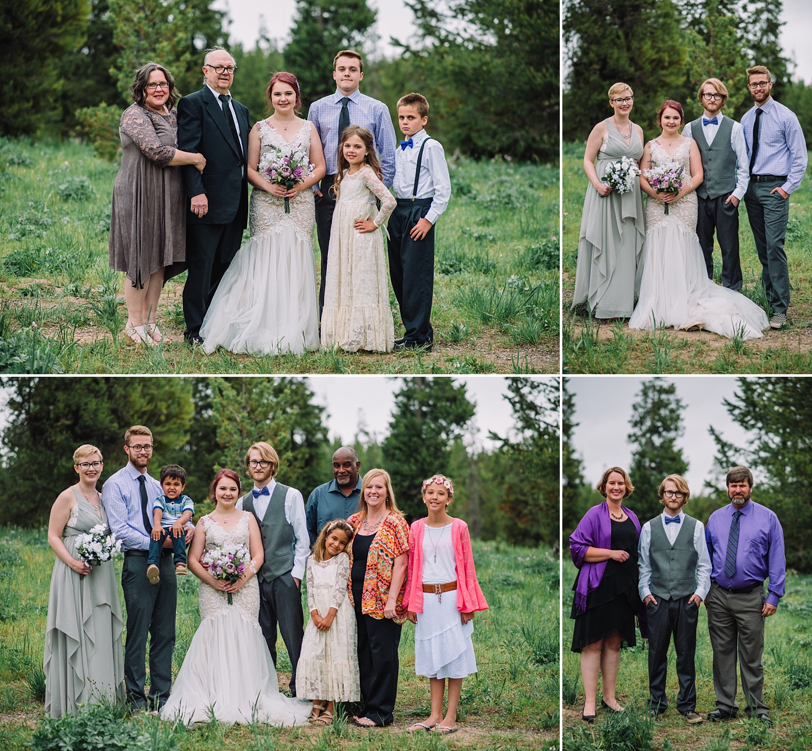family portraits on wedding day