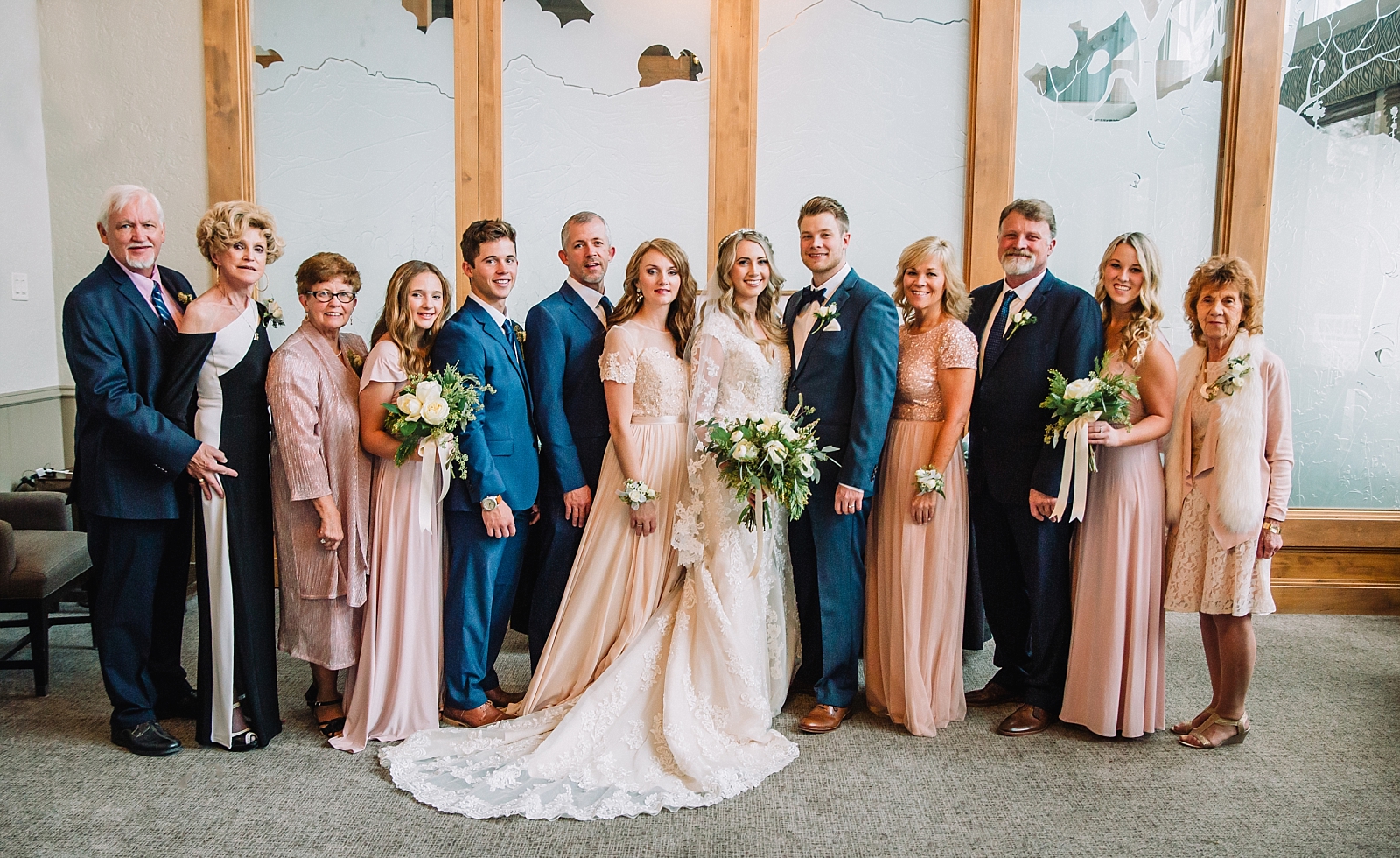 family at wedding teton pines