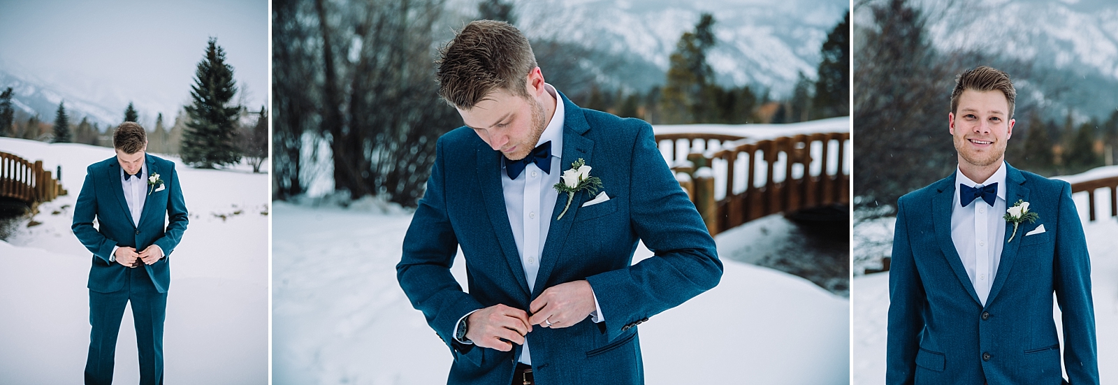 groom details winter wedding jackson hole