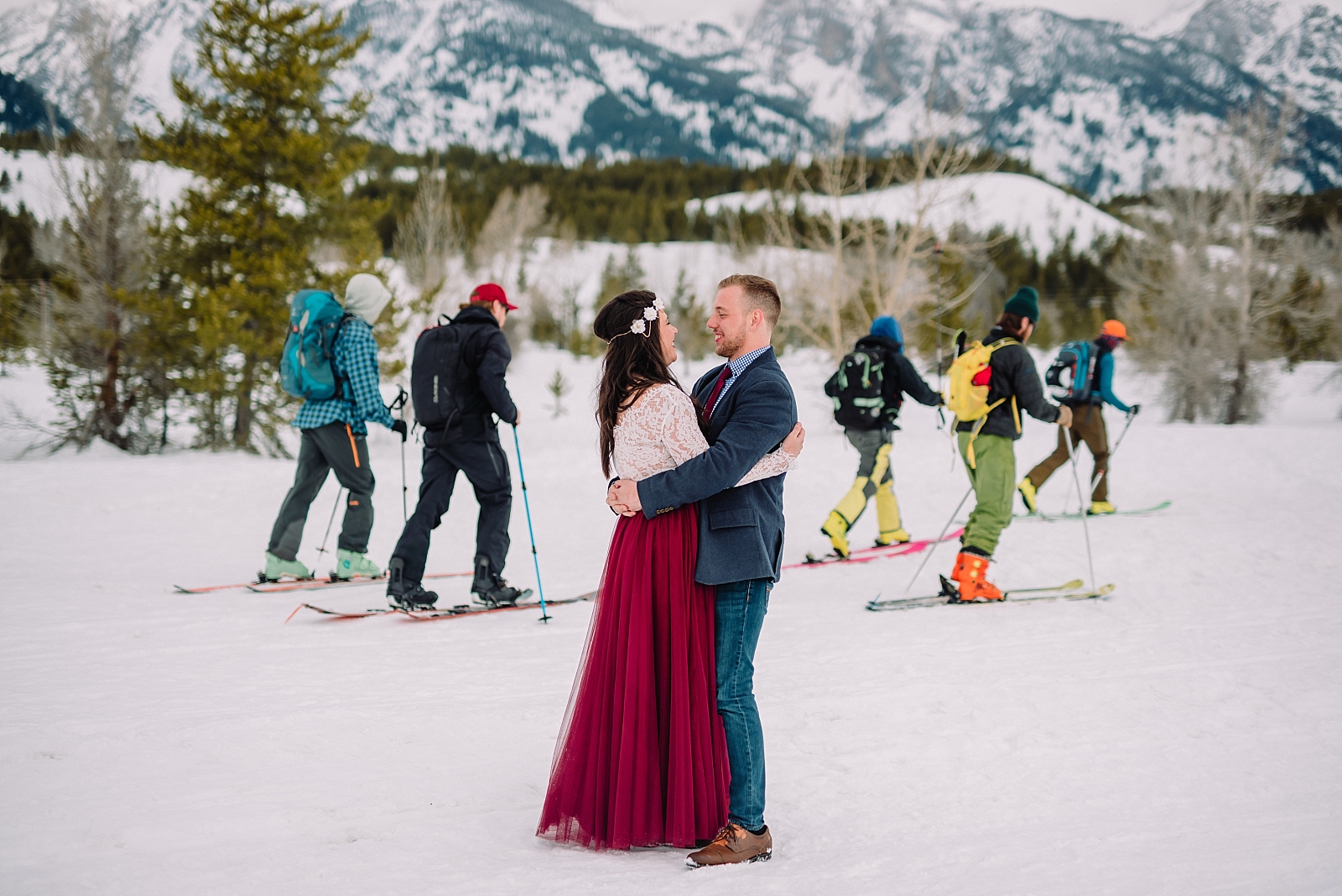 skiiers jackson hole wedding elopement
