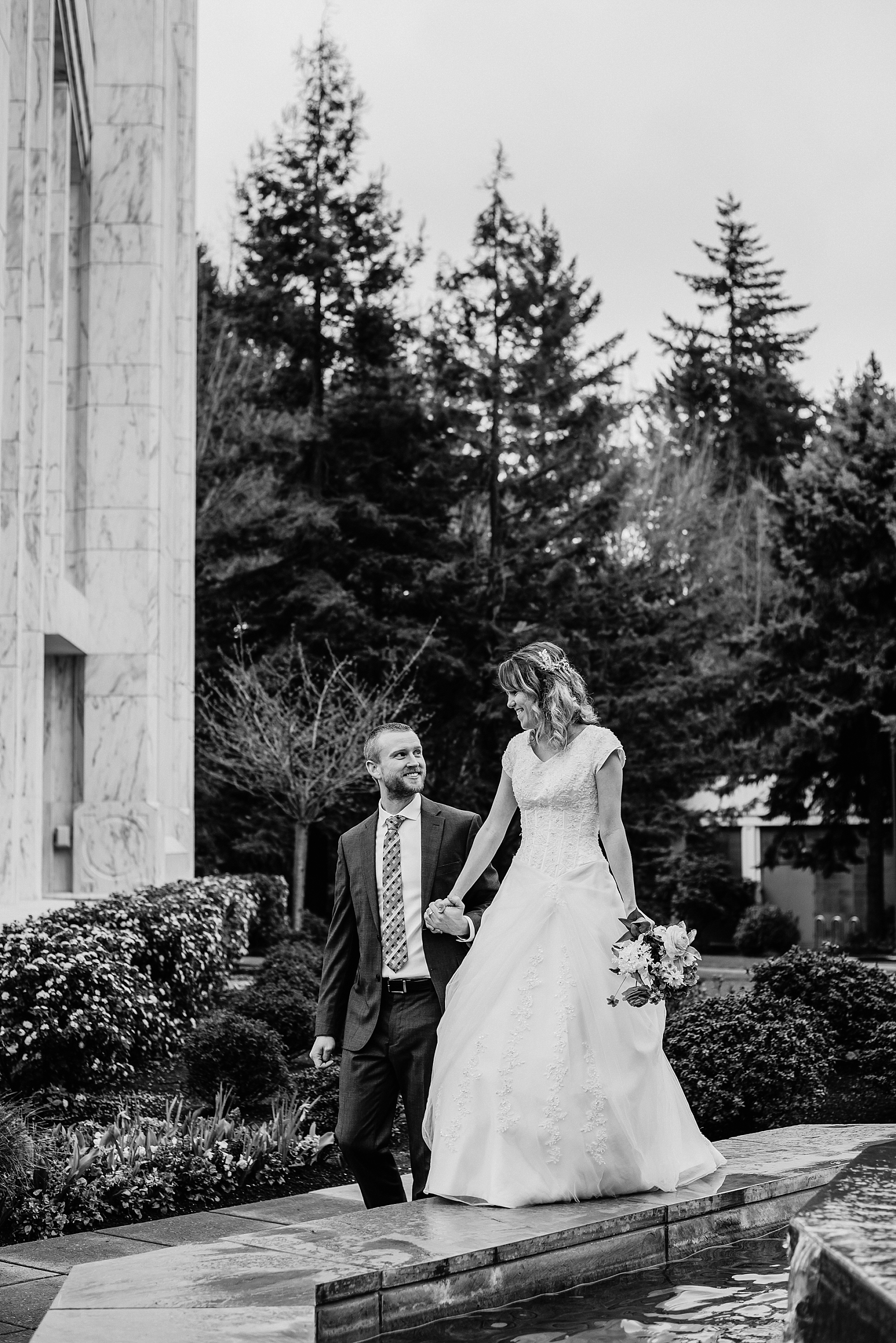 Portland Oregon LDS Temple Wedding Bride and Groom