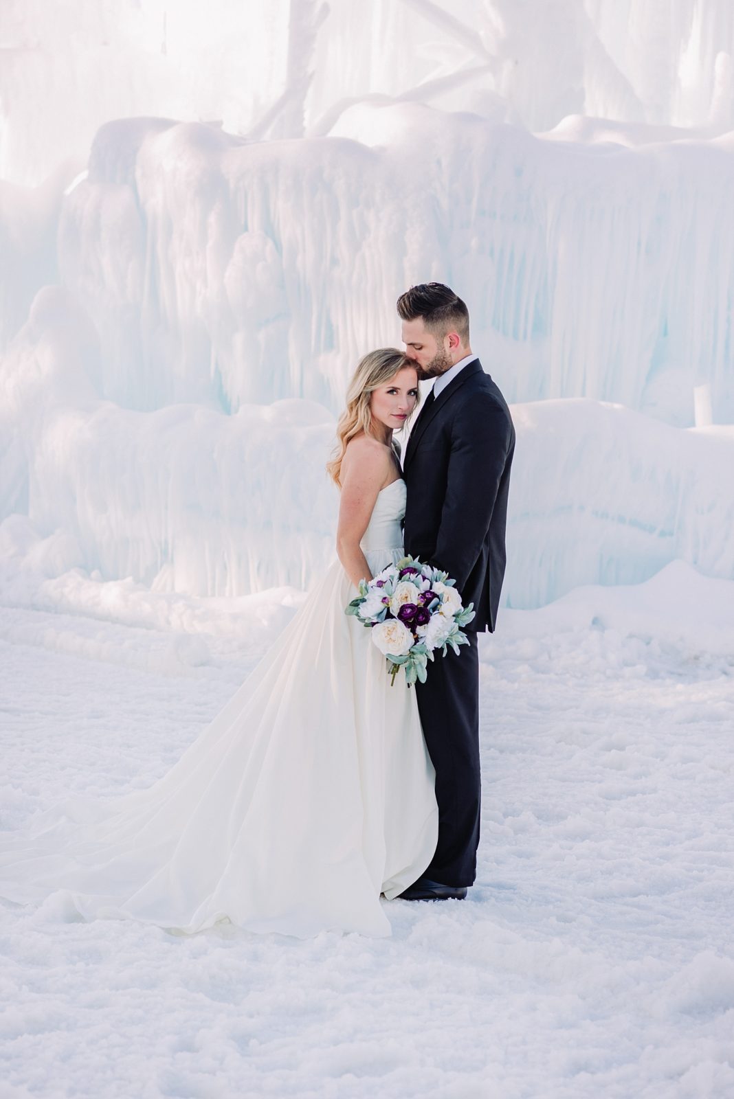 Snowy Romantic Elopement at LaBelle Lake Ice Palace in Rigby, Idaho ...