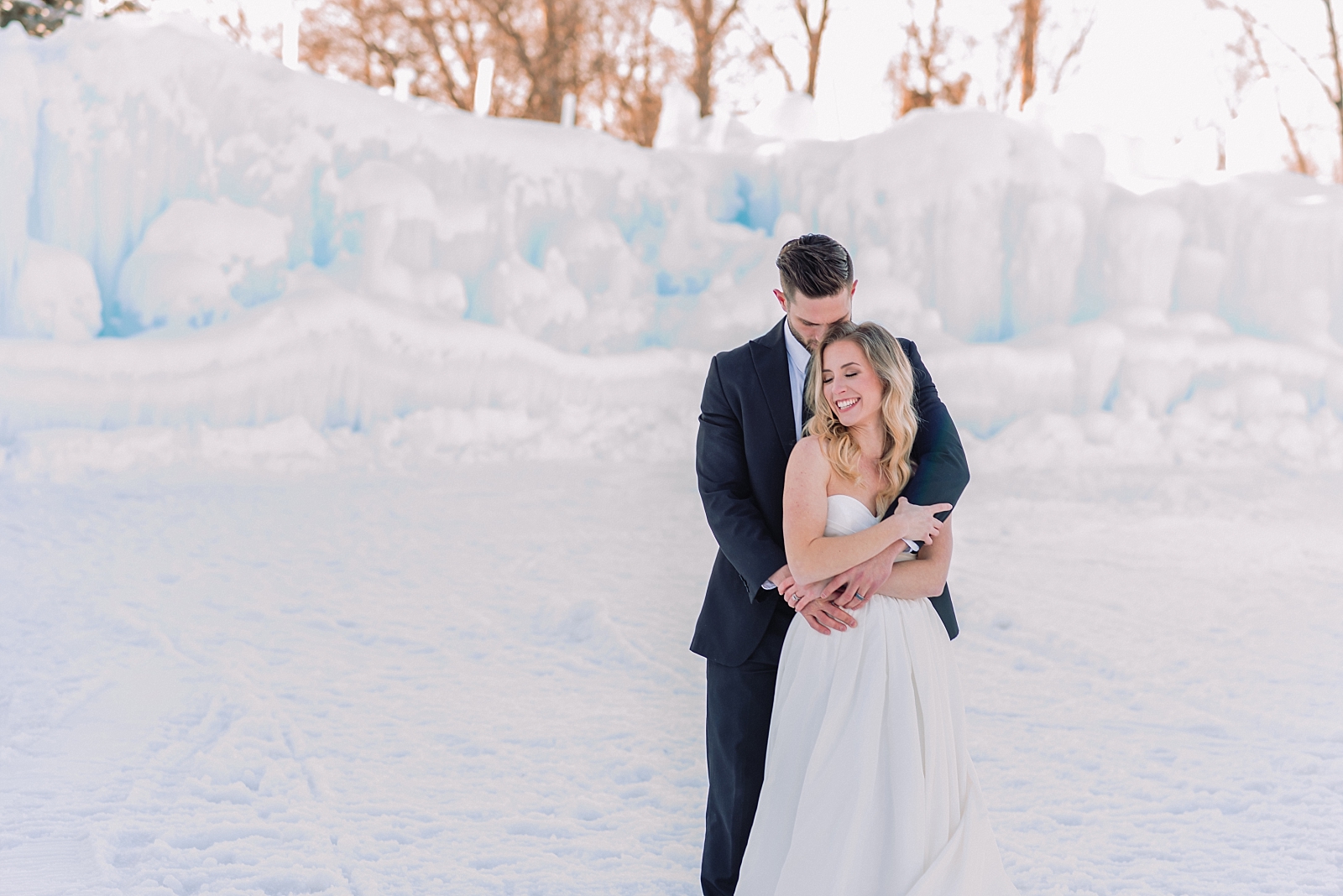Snowy Romantic Elopement at LaBelle Lake Ice Palace in Rigby, Idaho ...