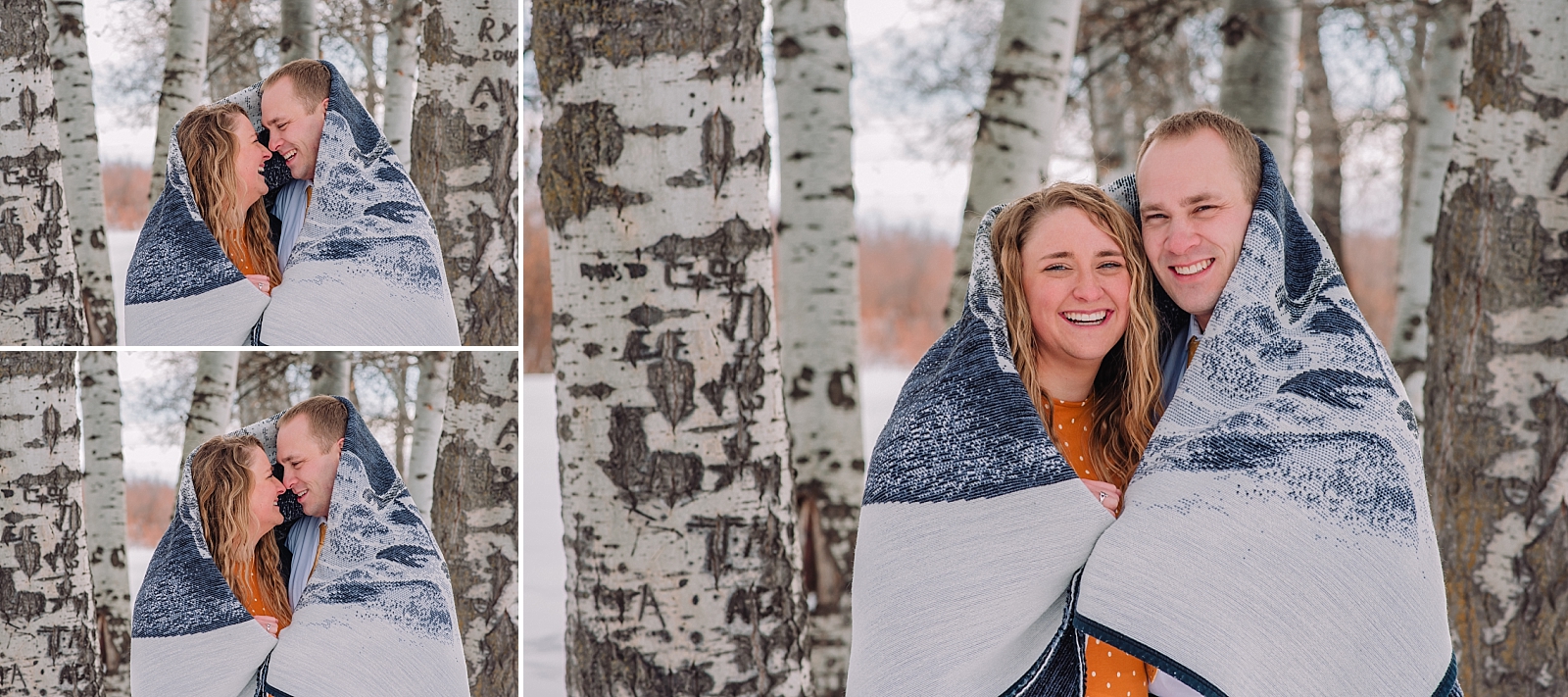 funny engagement photos winter couple pictures idaho falls engagement photographer playful couple poses