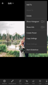 creating a preset for lightroom mobile from a dng file