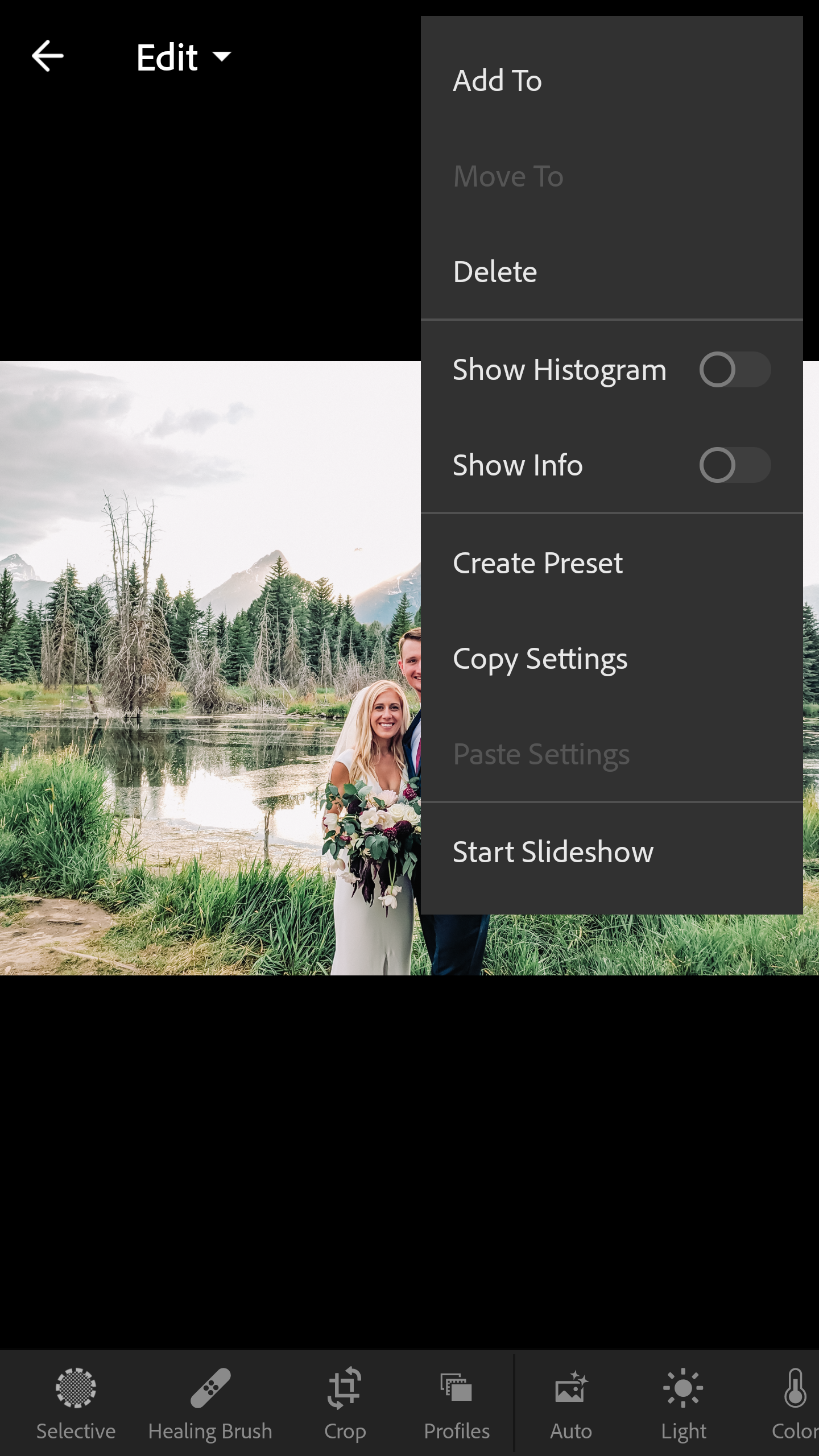 creating a preset for lightroom mobile from a dng file
