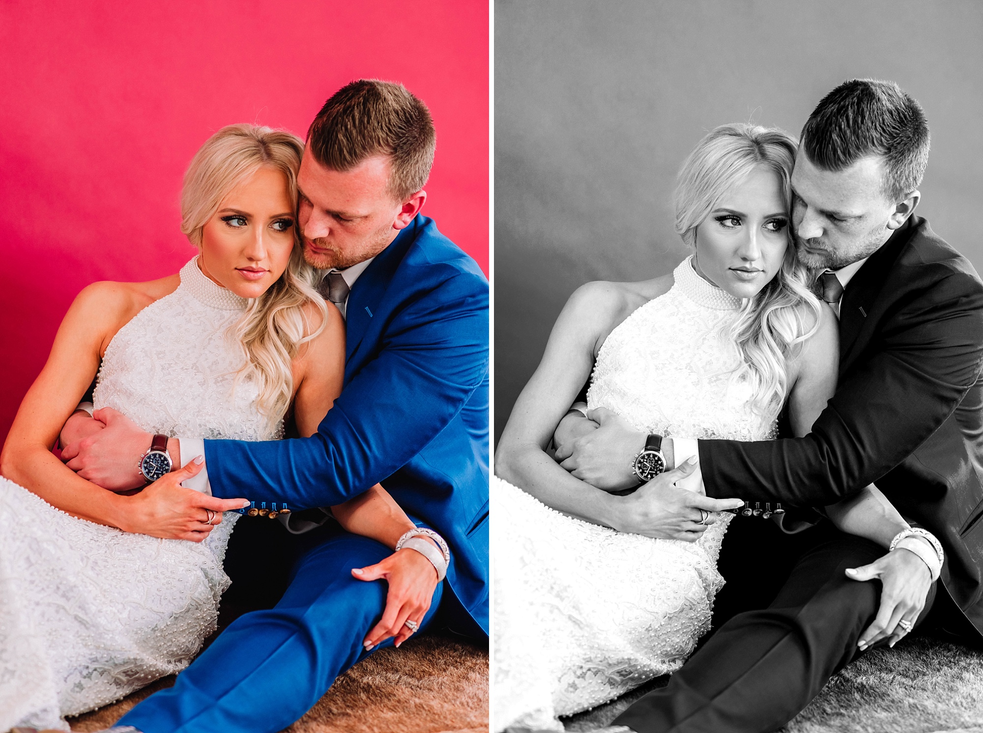 wedding-couple-snuggling-pink-studio-backdrop-rigby-idaho-wedding-photographer