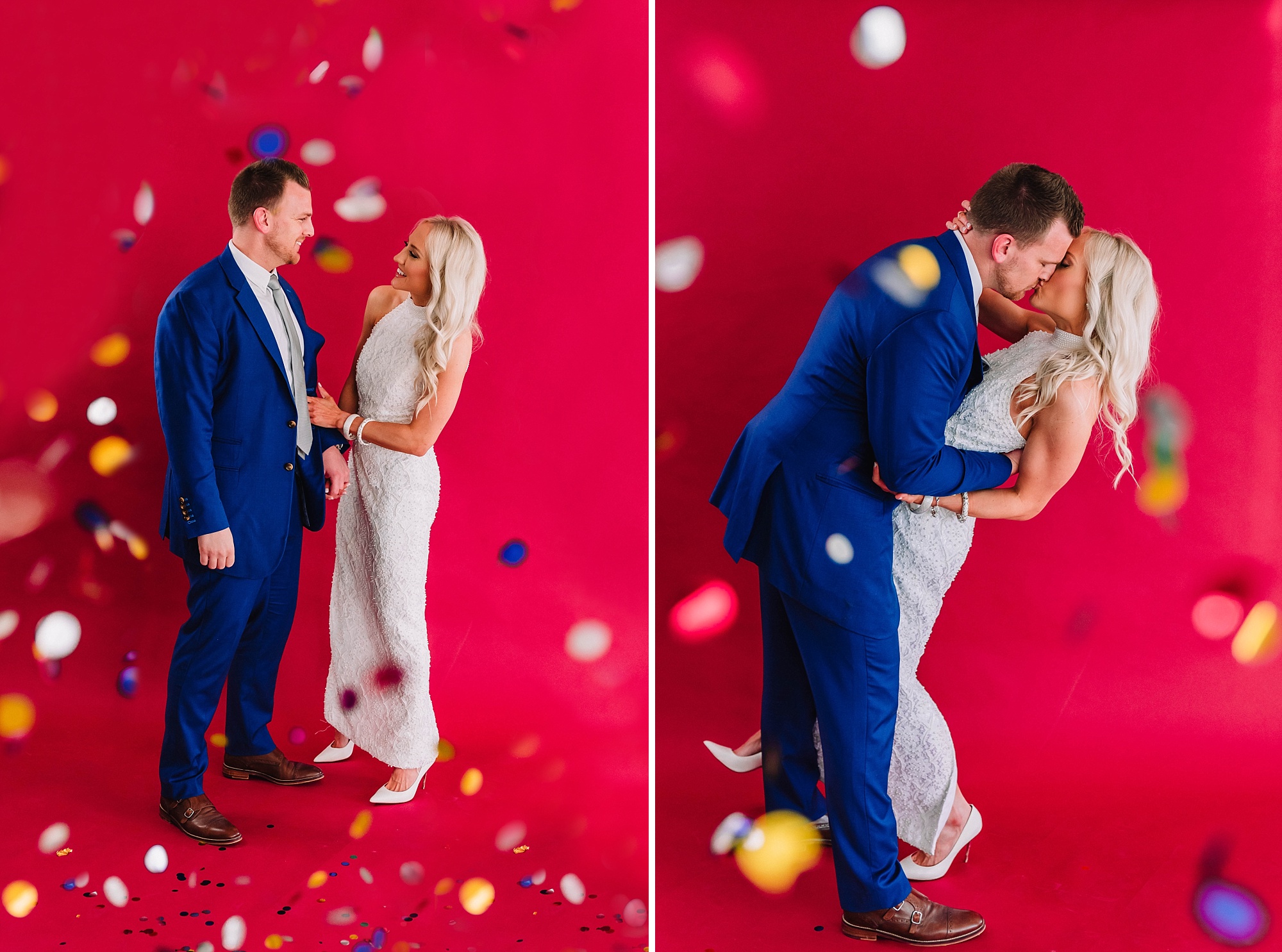 wedding-couple-champagne-bottle-confetti-popper-colorful-studio-backdrop