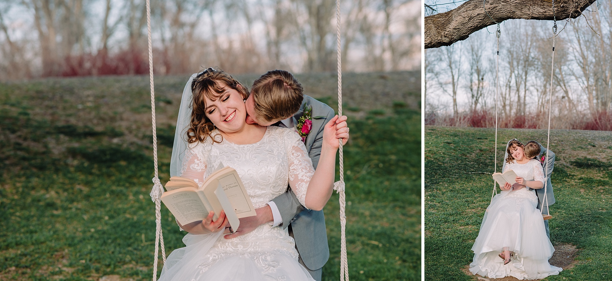 bride-reading-book-on-swing