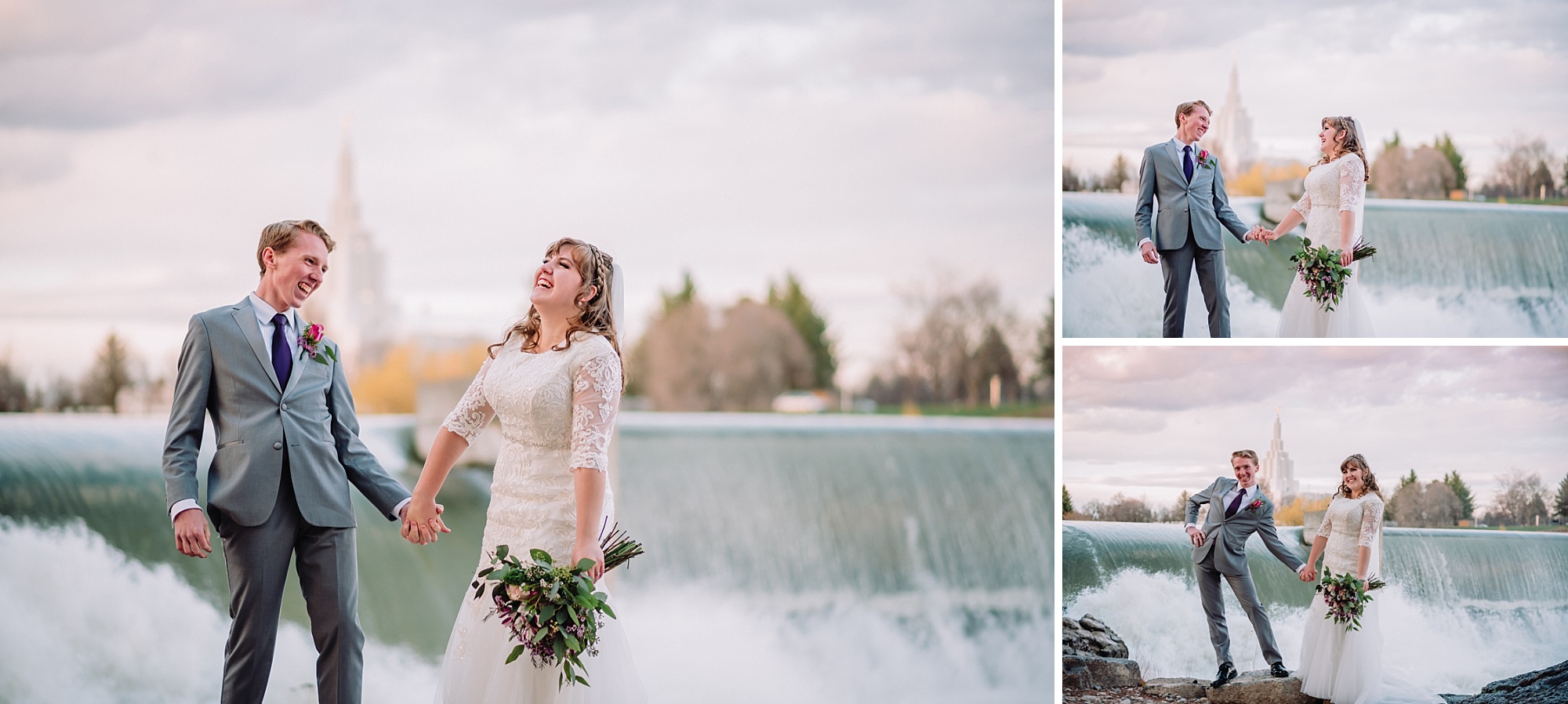 laughing-bridal-couple-at-the-waterfalls