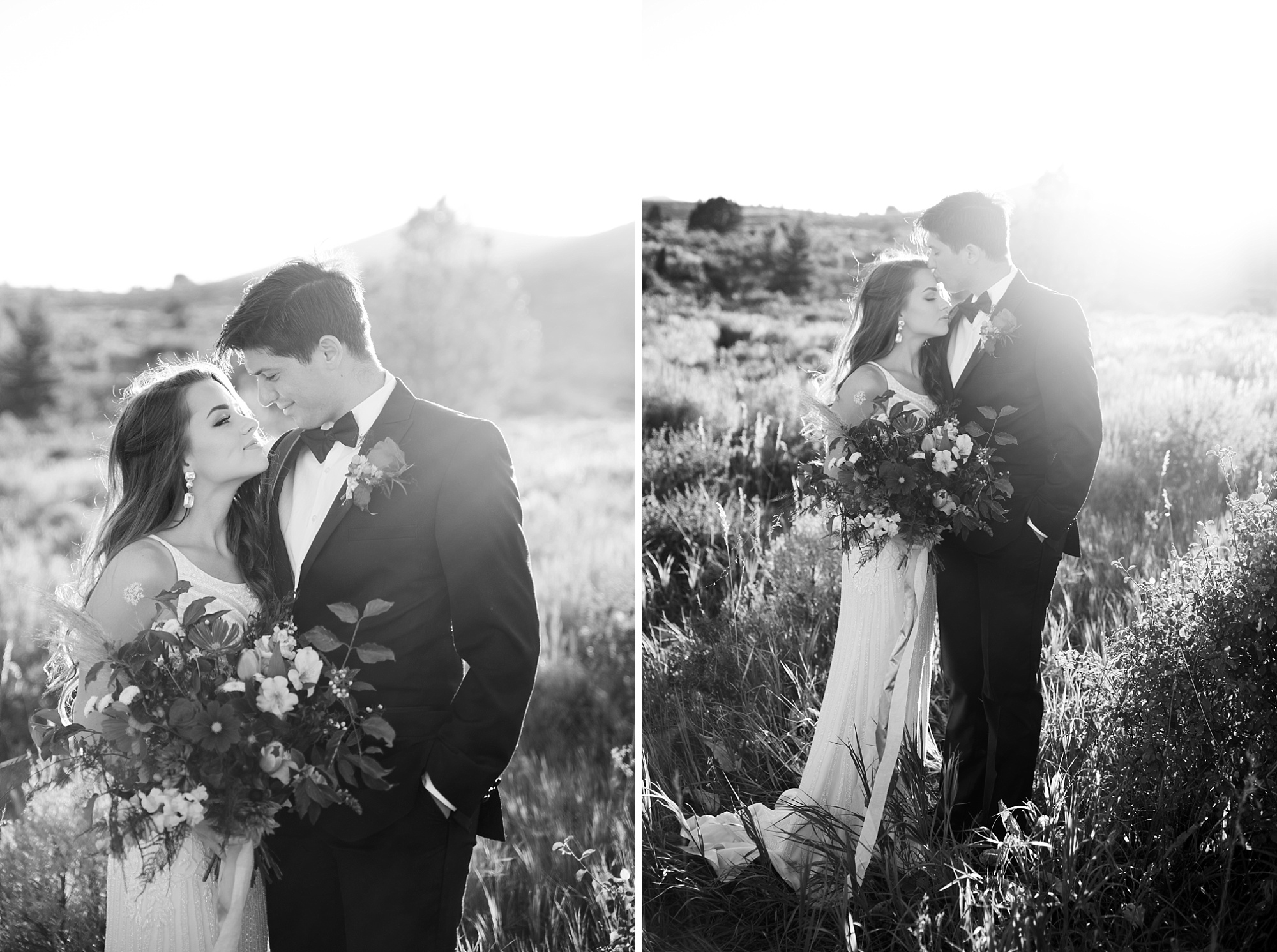 wedding-couple-at-nature-hike-trail-pocatello-idaho-elopement-photographer-bridals-bride-and-groom-romantic-boho-adventurous