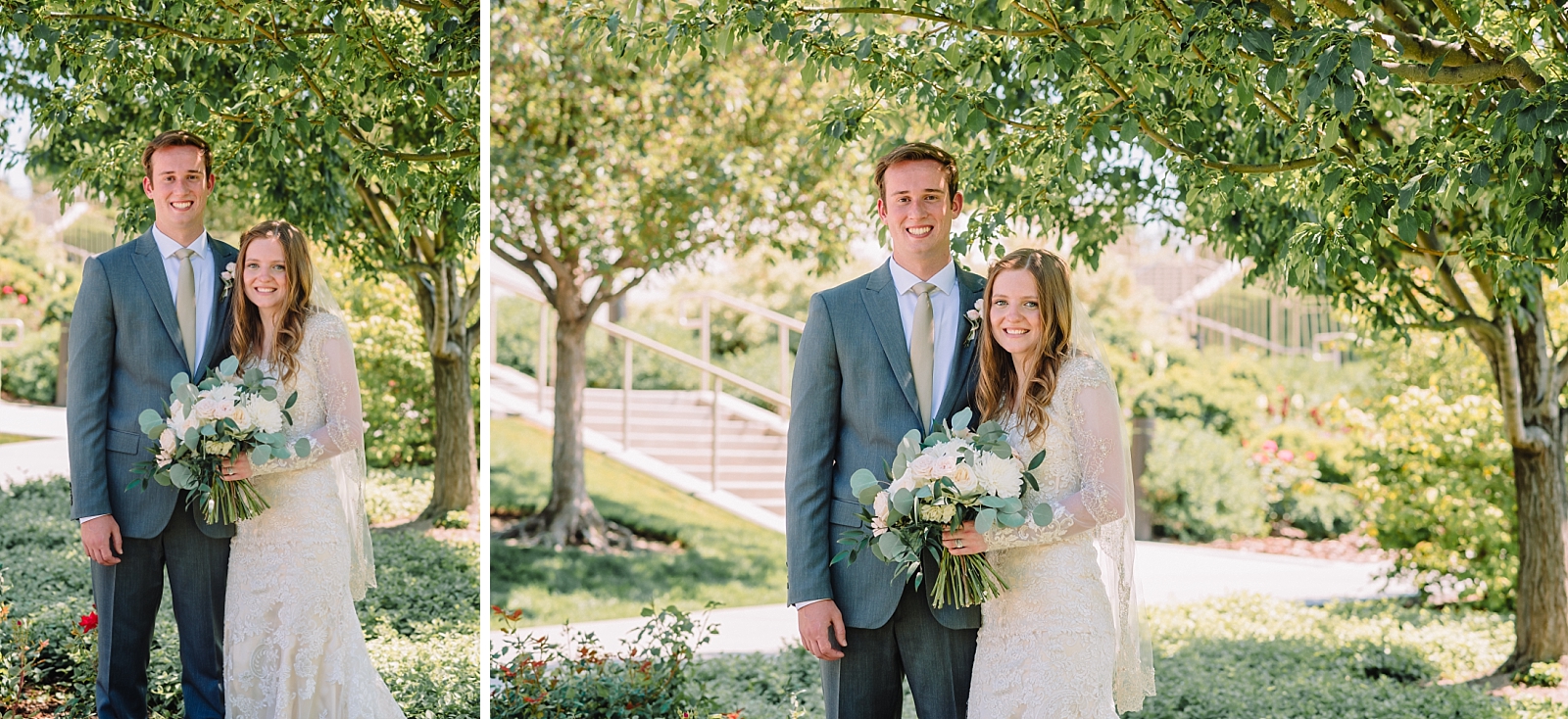 bride and groom at rexburg temple
