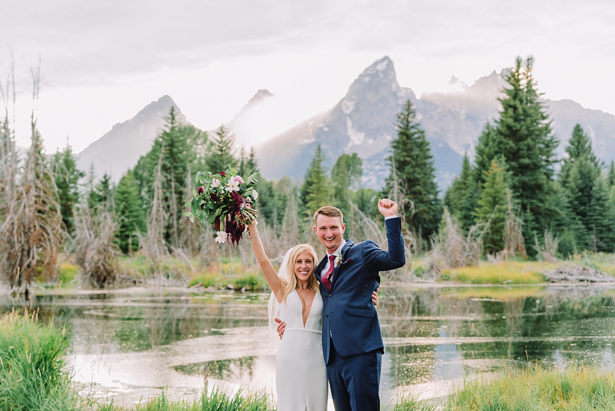 couple eloping after seeing elopement inspiration for Grand Teton National Park