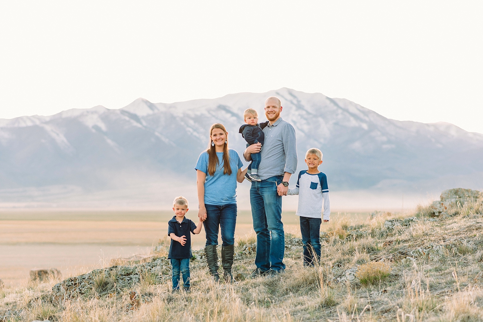 family photos at Utah's Pony Express Trailhead