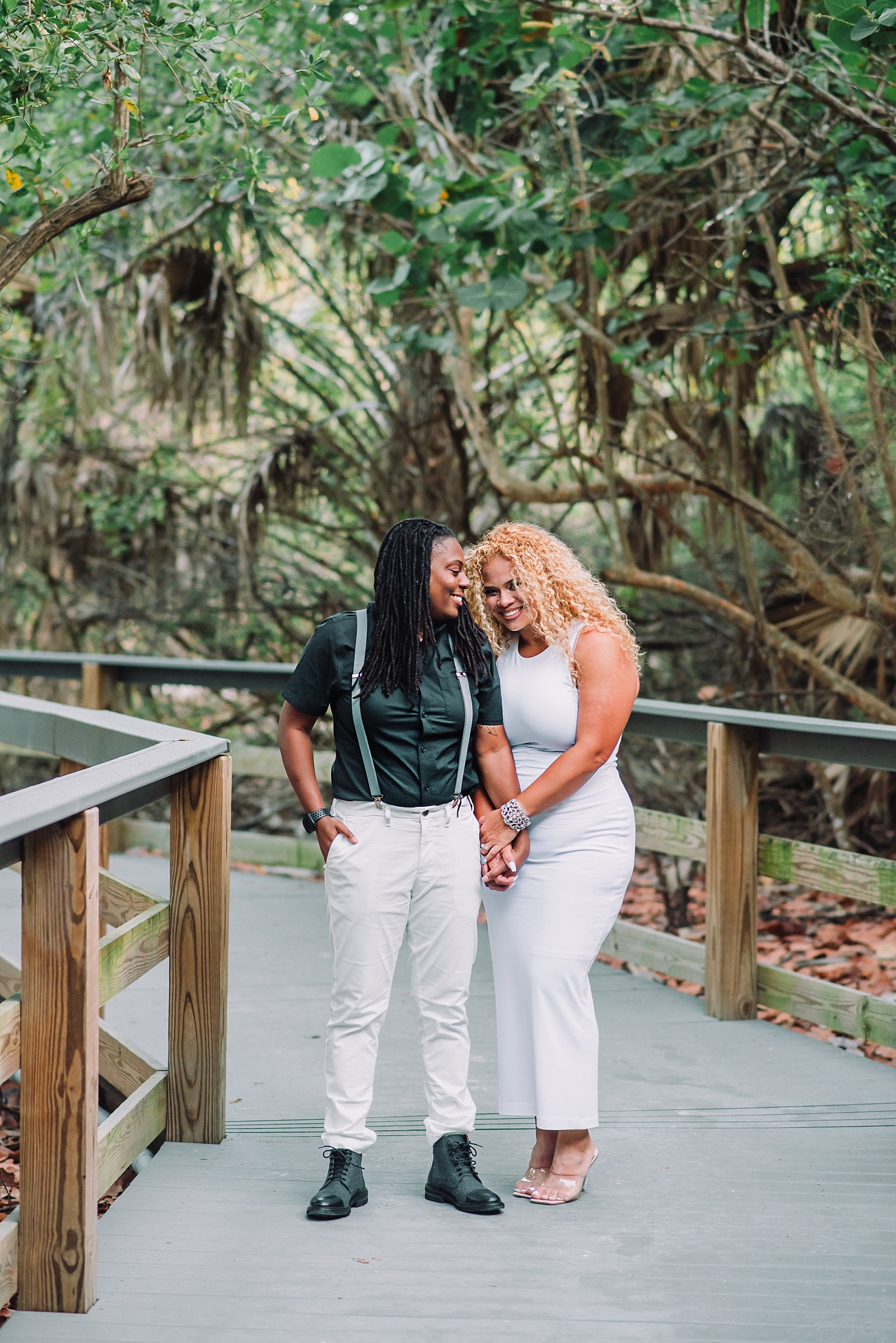 Beautiful bi-racial lesbian couple celebrated engagements