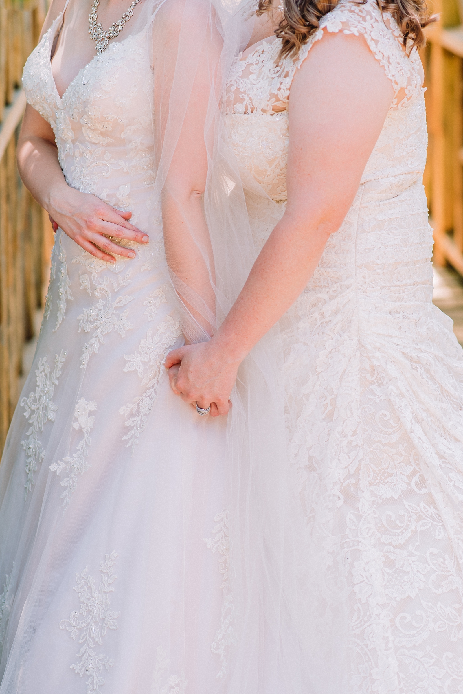 brides holding hands
