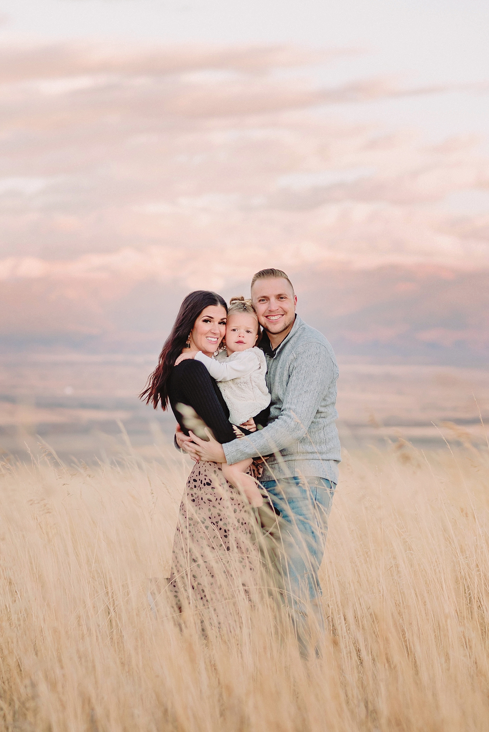 sunset fall family photos with the tetons