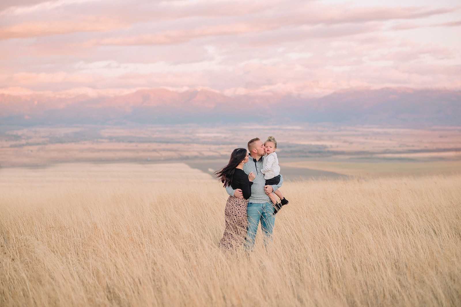 sunset fall family photos with the tetons