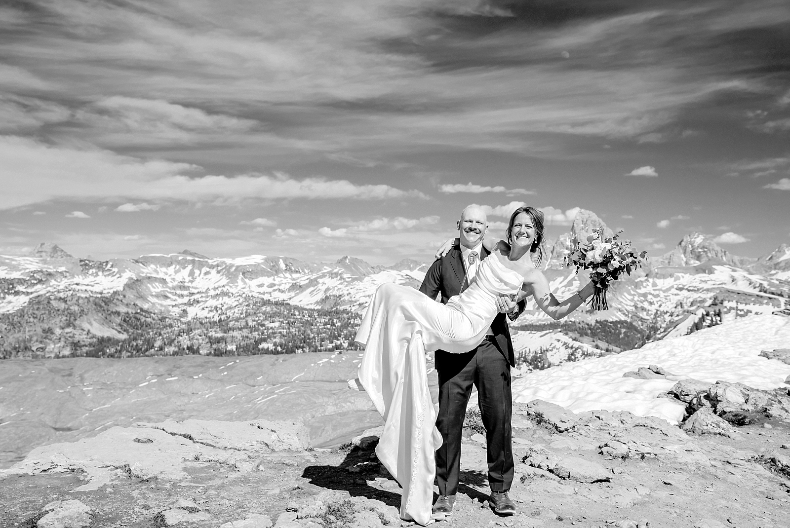 adventurous wedding on top of mountain