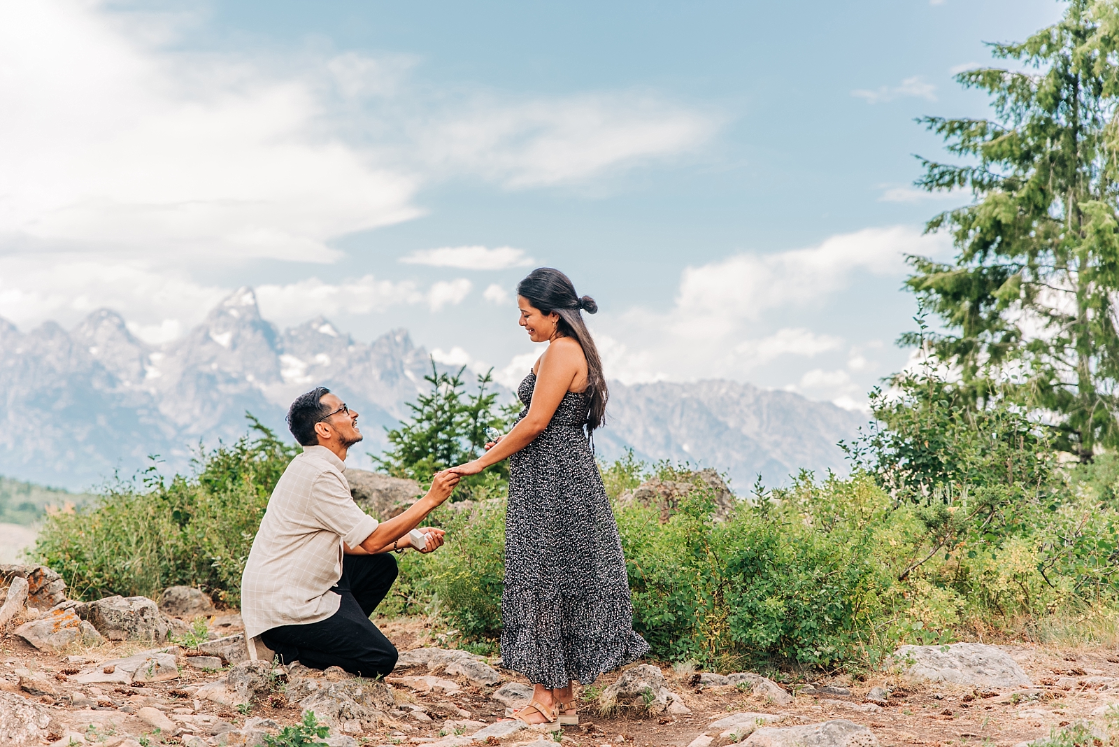 boyfriend proposes to girlfriend at wedding tree