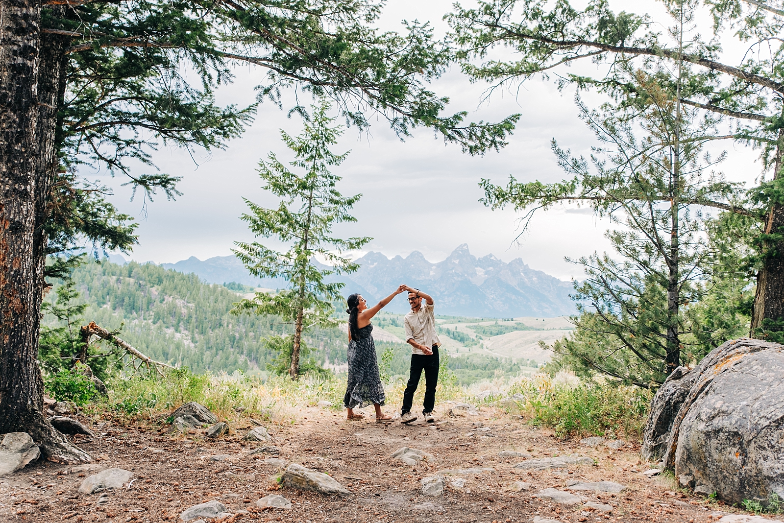 engagement photos in the tetons