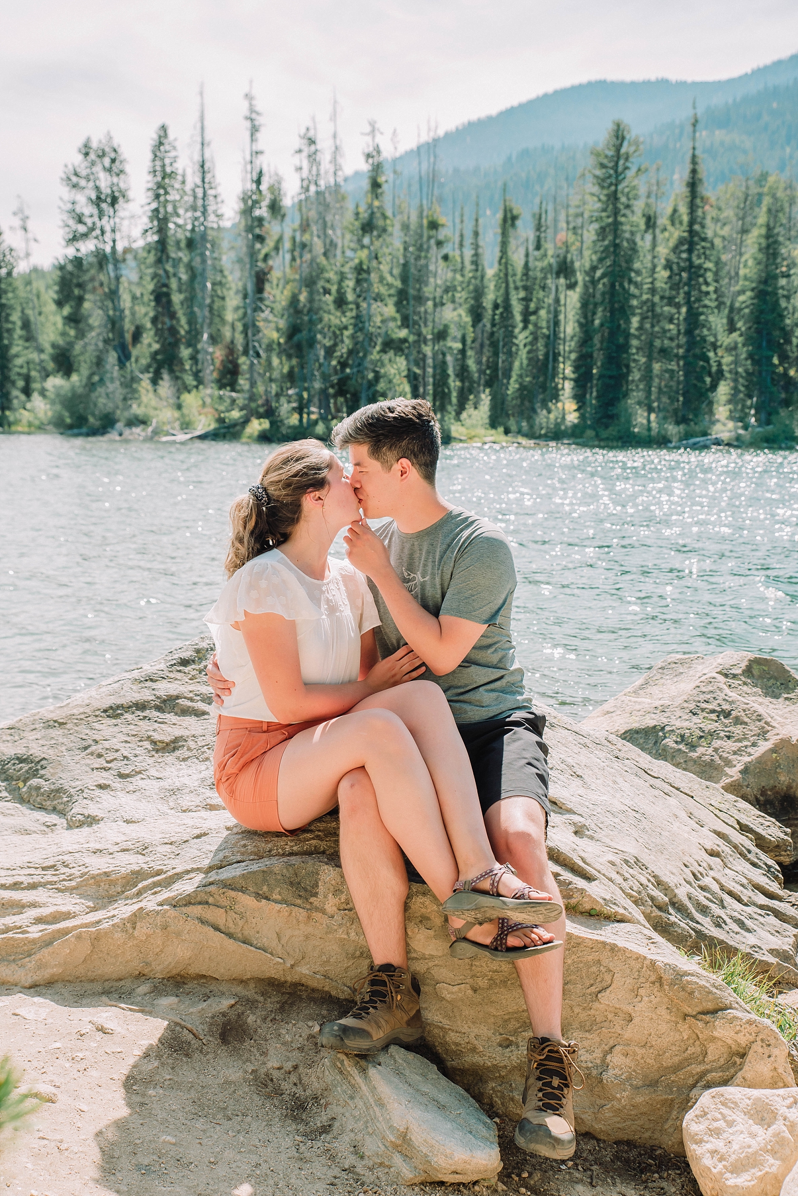 engagement photos in the tetons