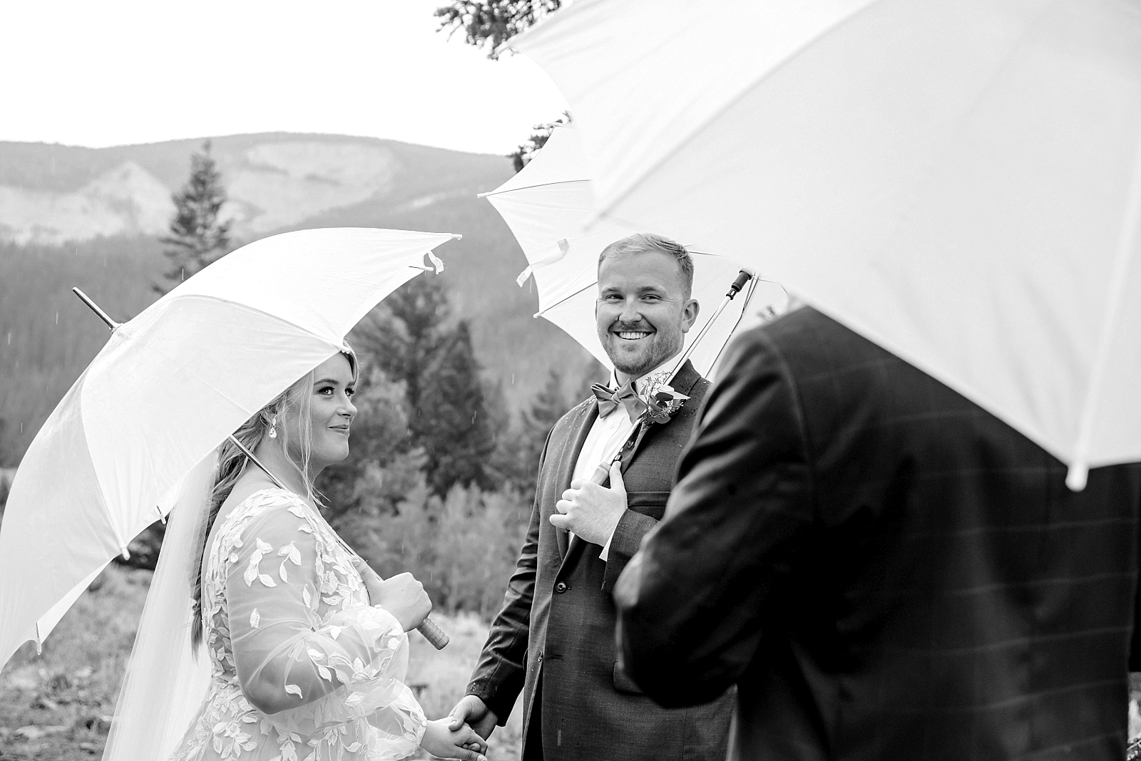 wedding ceremony in the rain