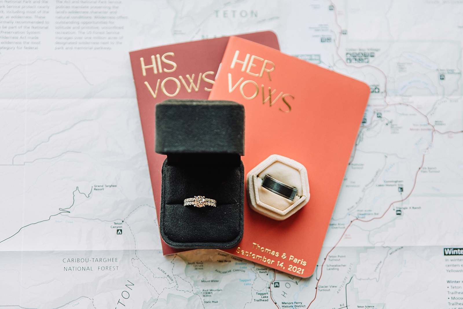 Couple's Vow books with rings