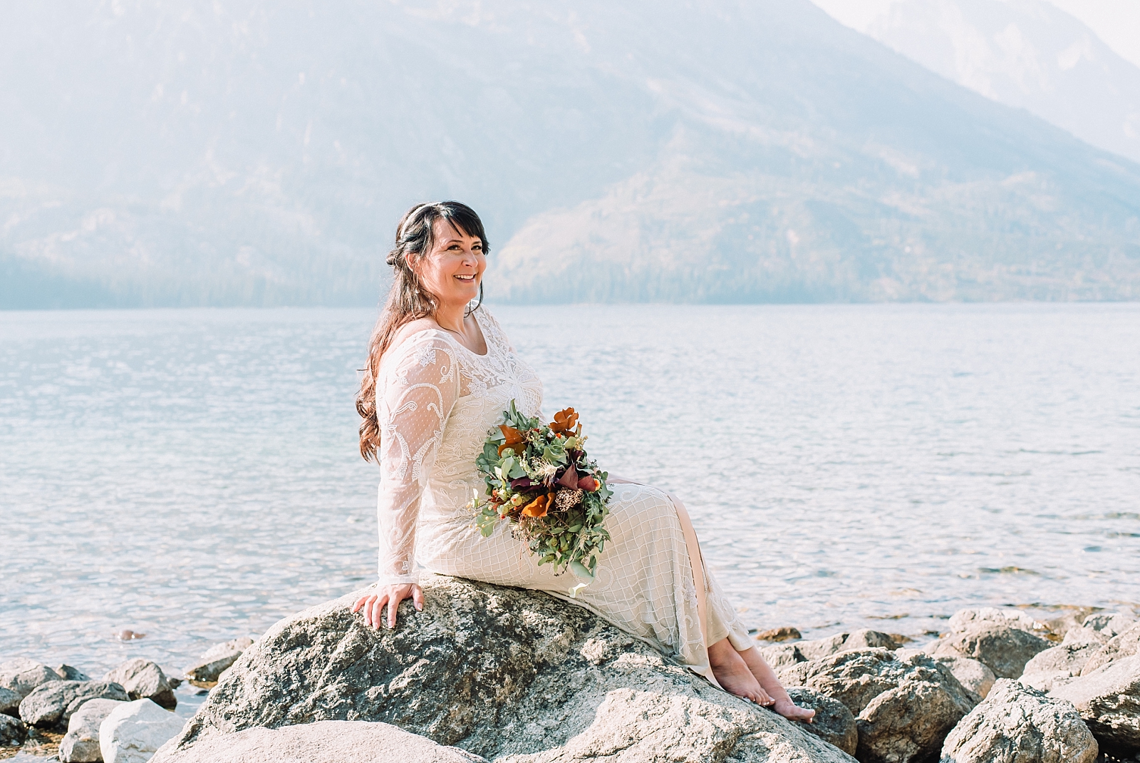Bridal outfit jenny lake wedding