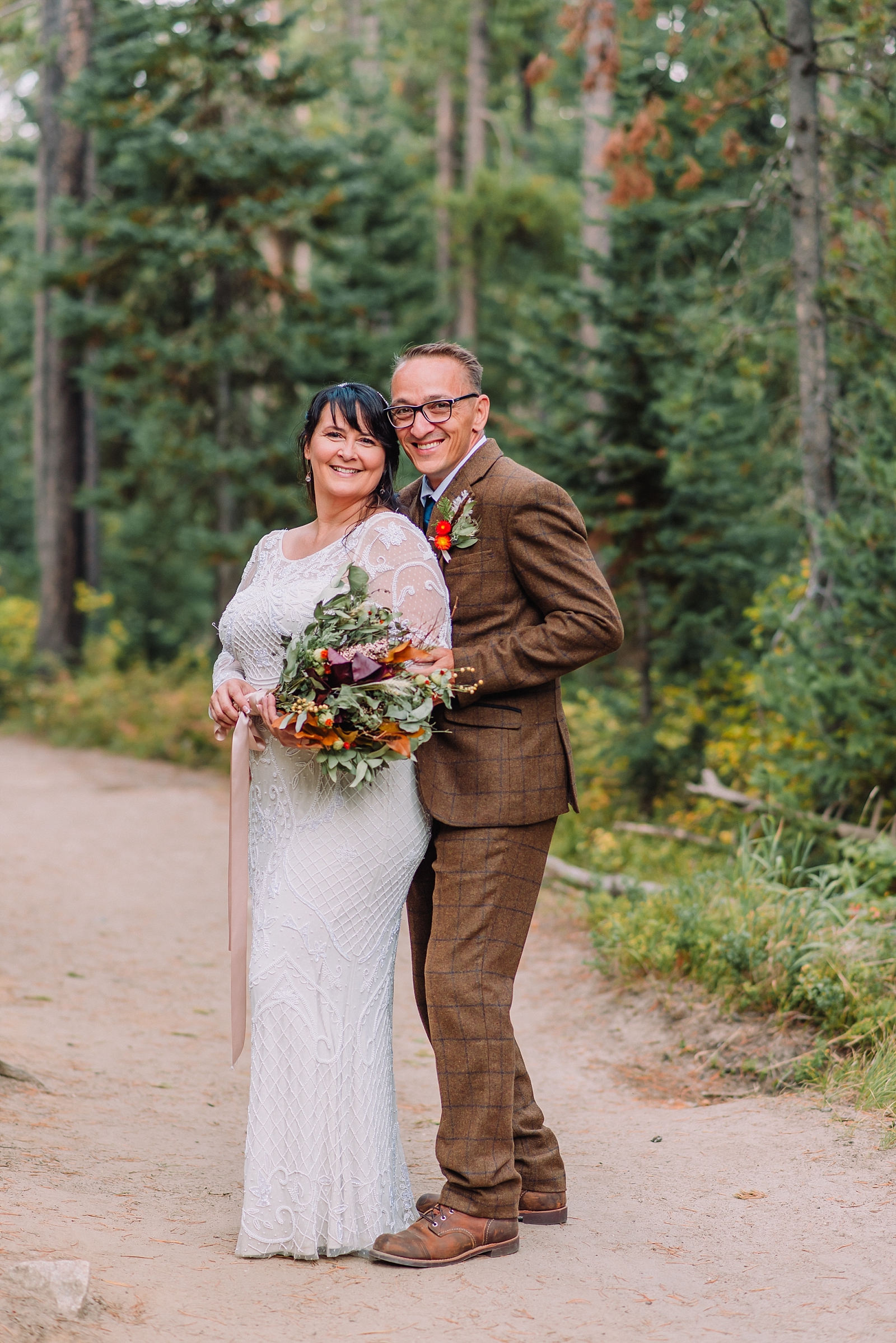 Forest wedding in the woods