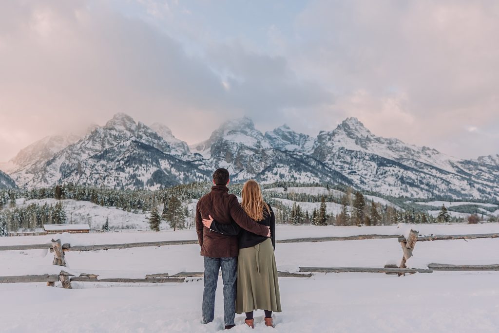 Winter Engagements in Grand Teton