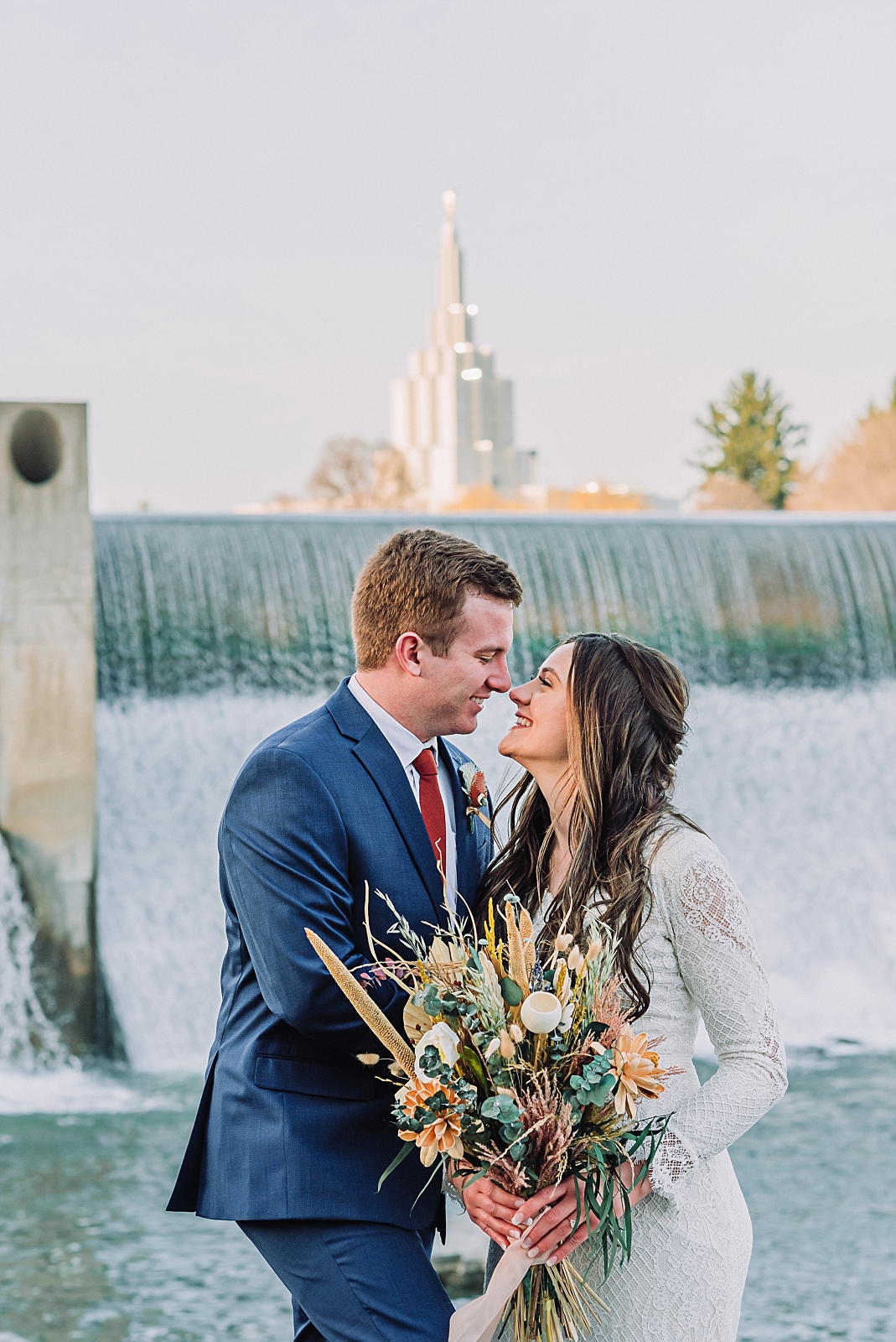 idaho falls couple portraits, bride and groom wedding pictures