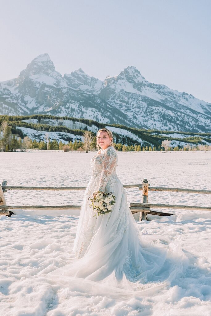 Snowy Spring Teton Wedding